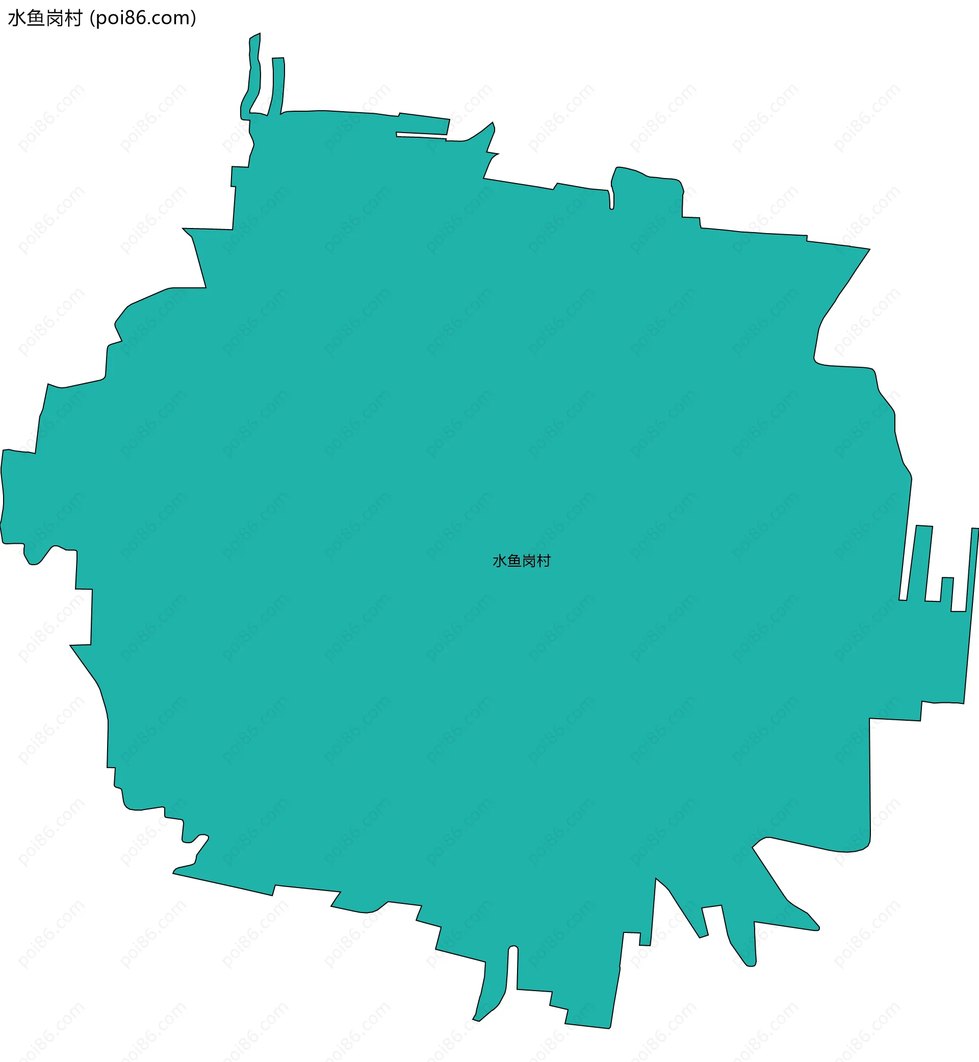 水鱼岗村边界地图