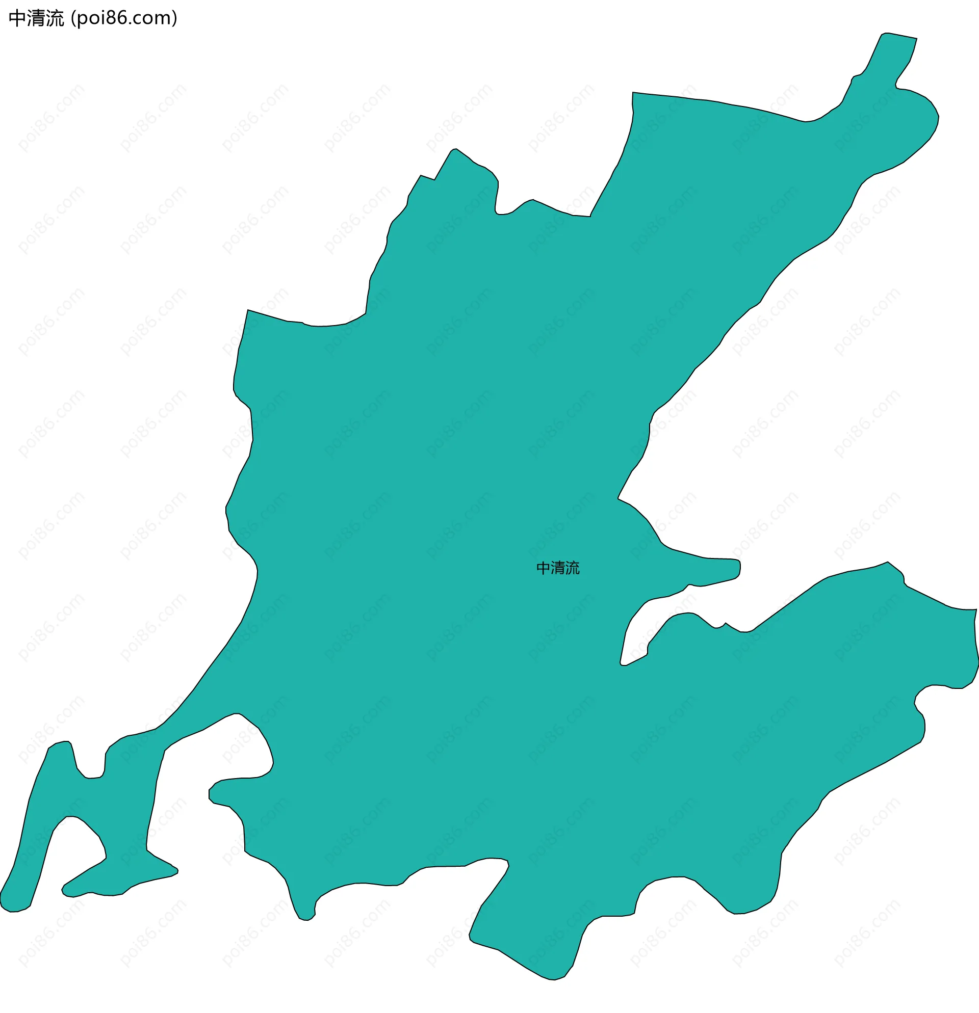 中清流边界地图