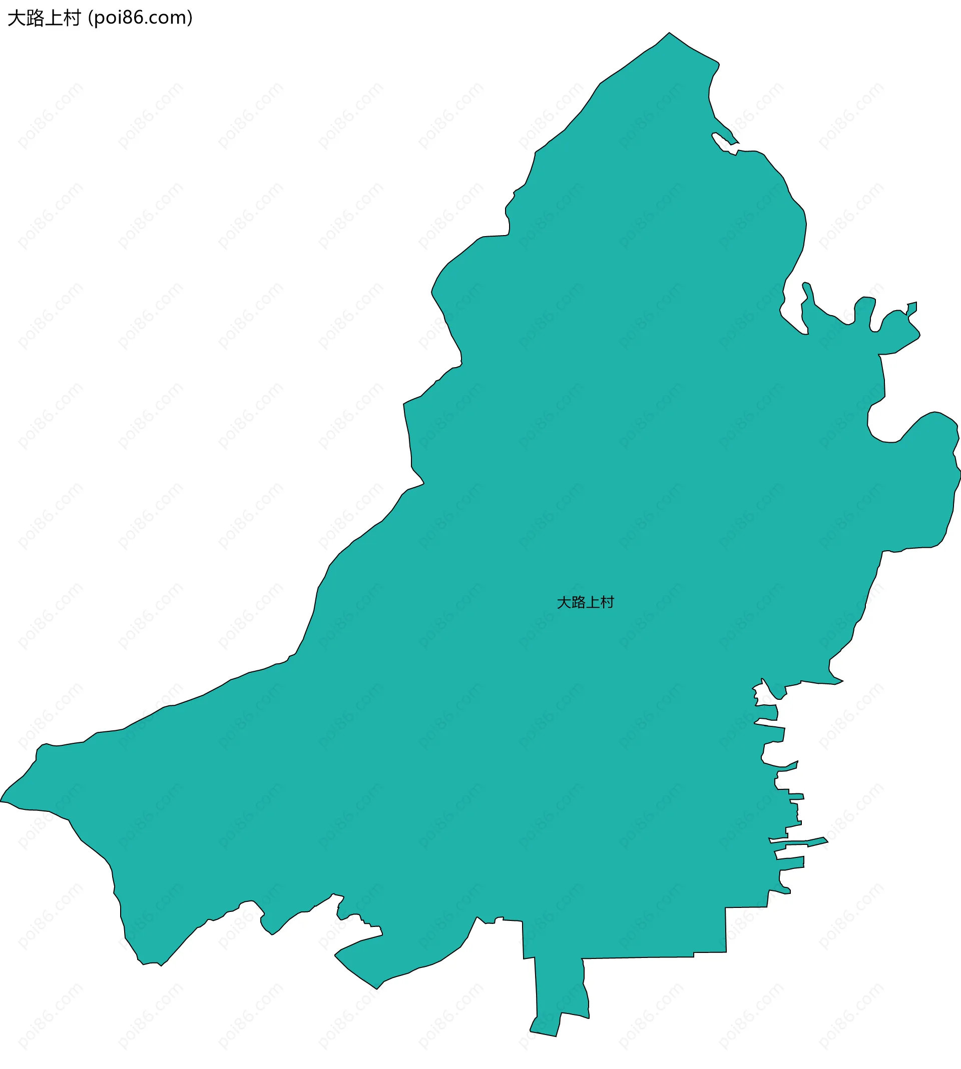 大路上村边界地图