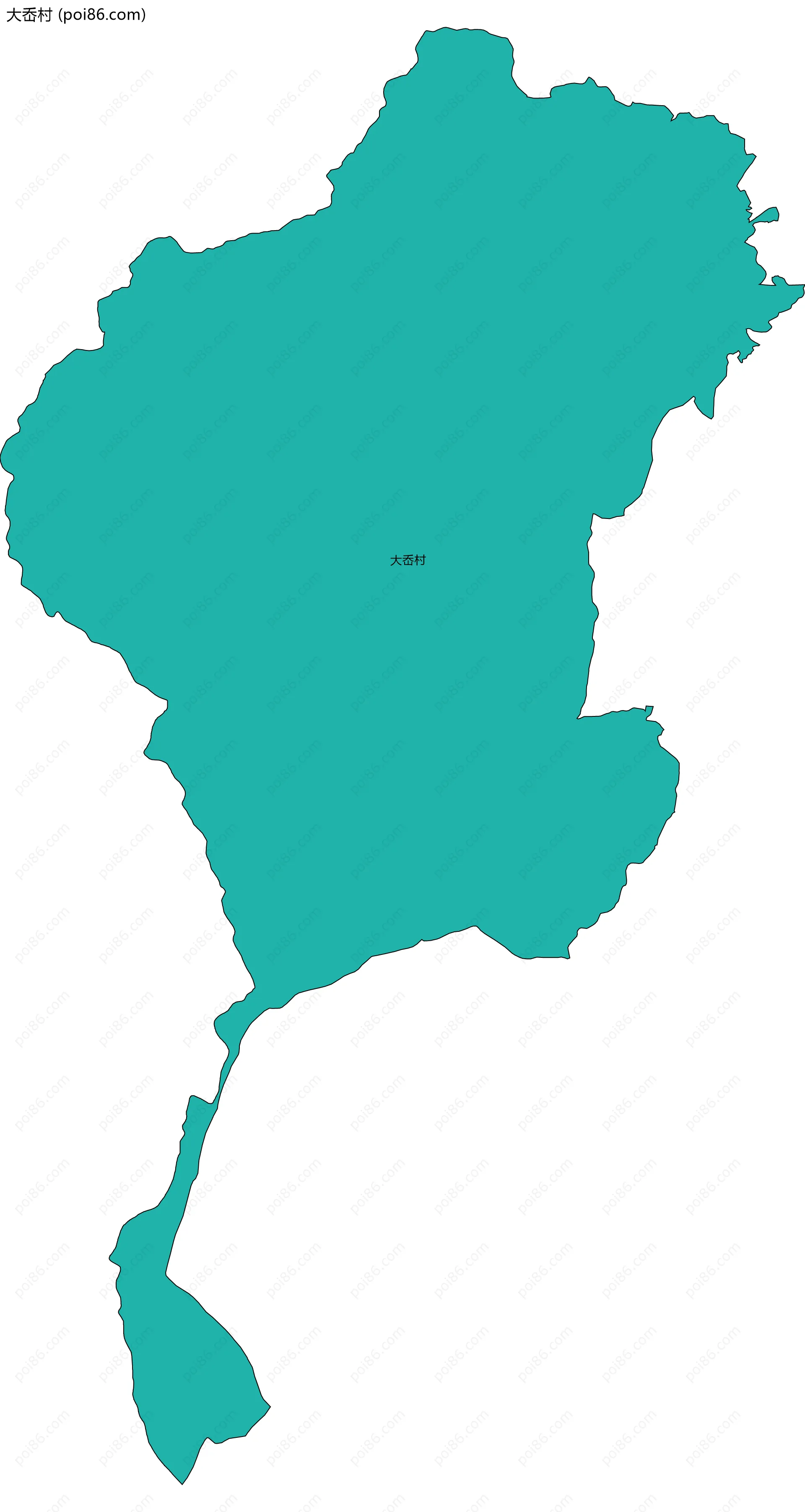 大岙村边界地图