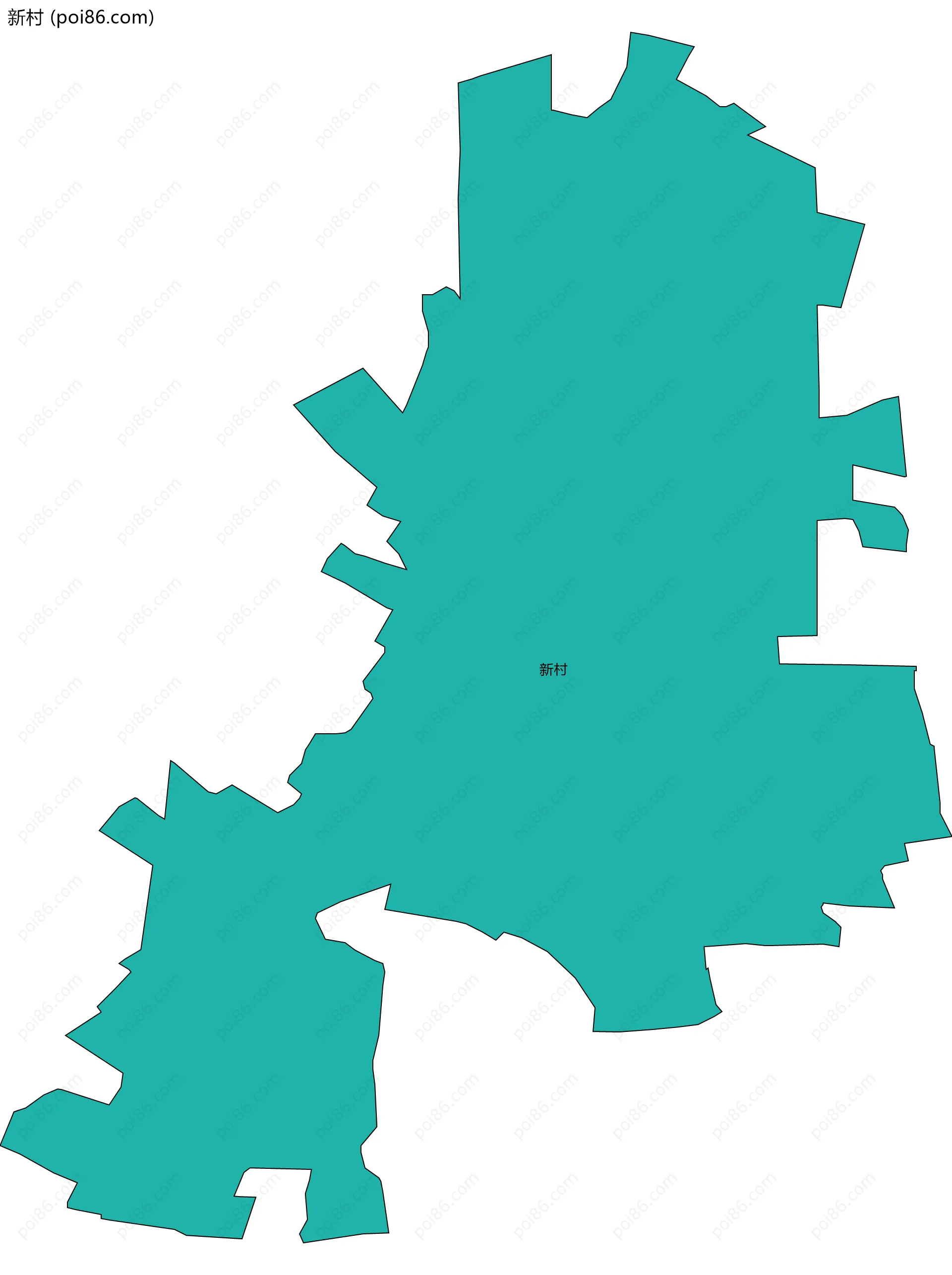新村边界地图