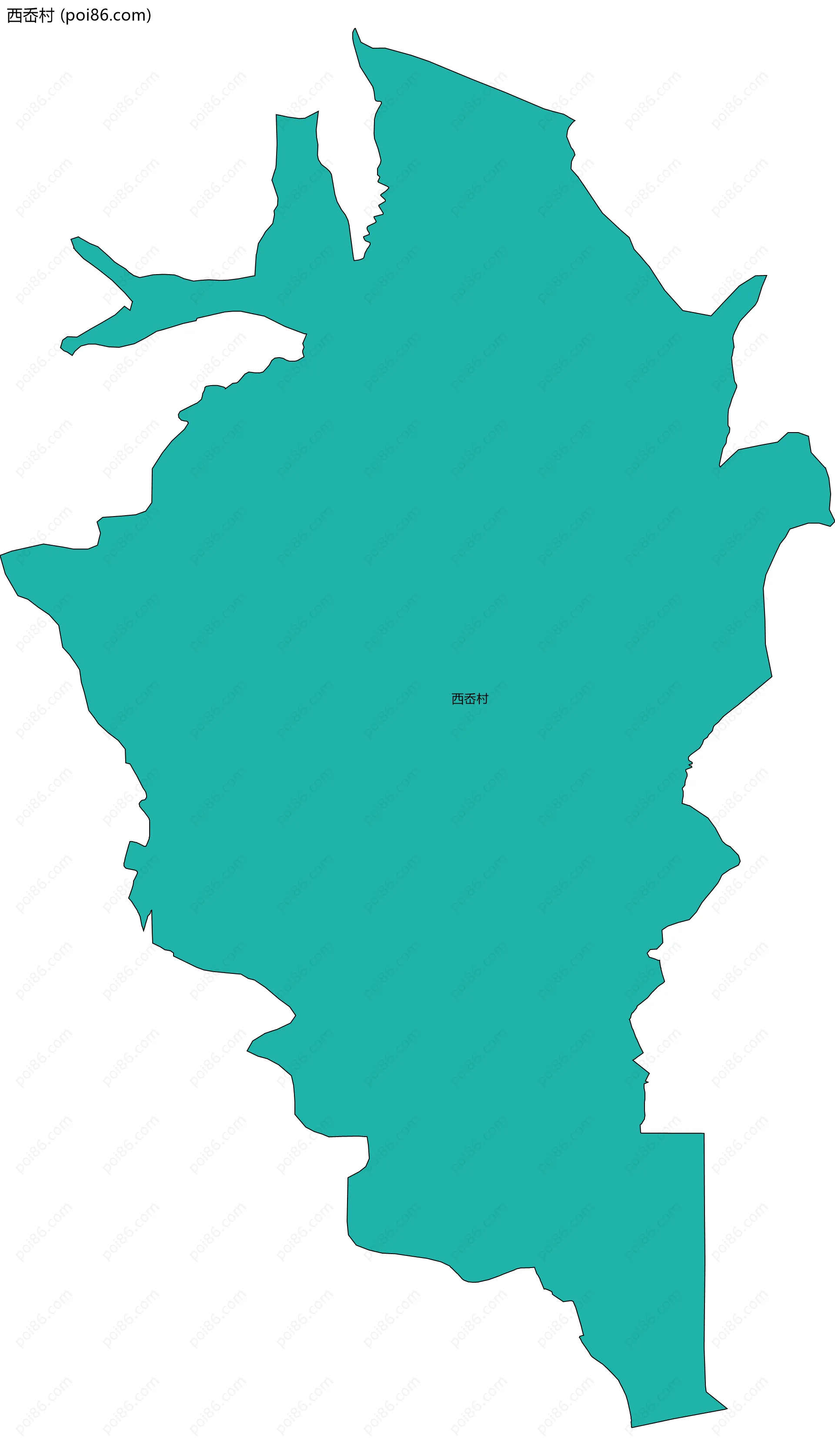 西岙村边界地图