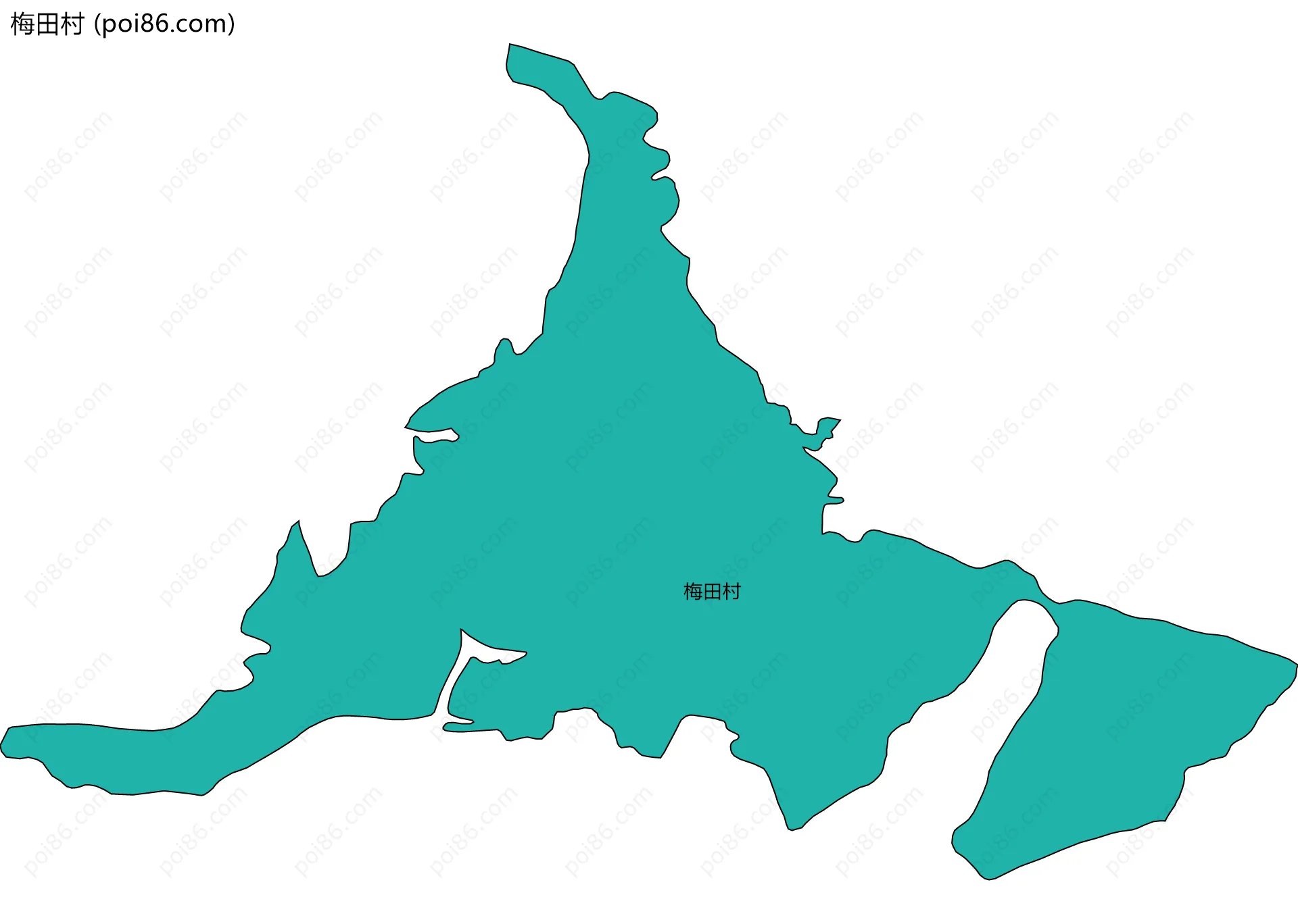 梅田村边界地图