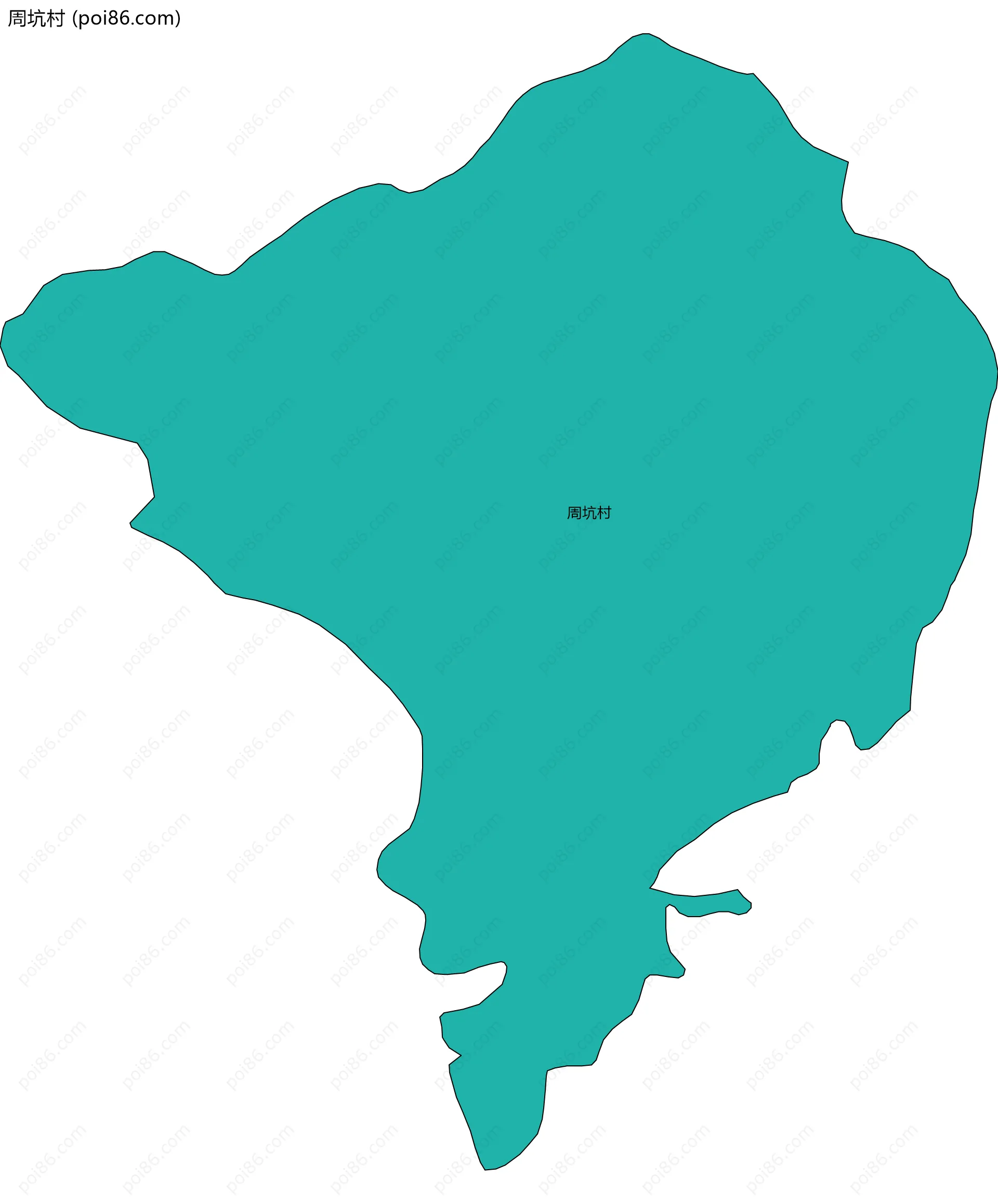 周坑村边界地图