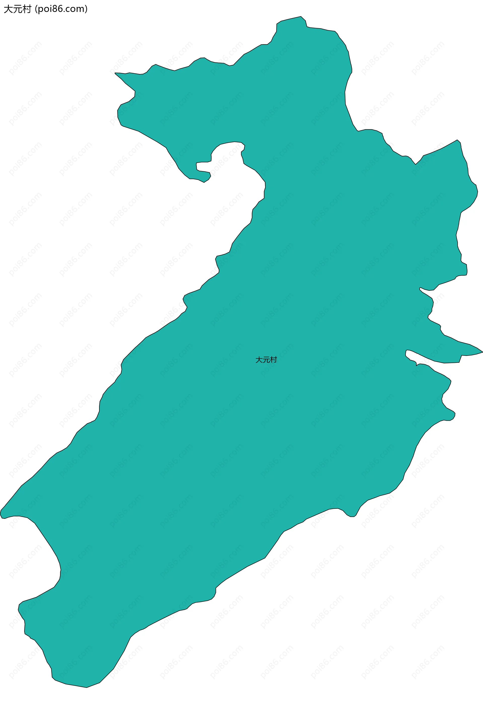 大元村边界地图