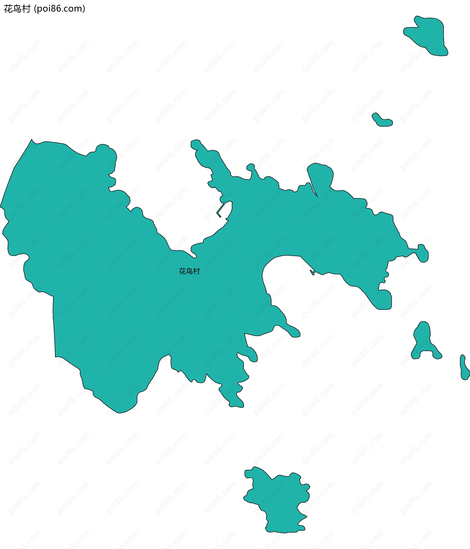 花鸟村边界地图