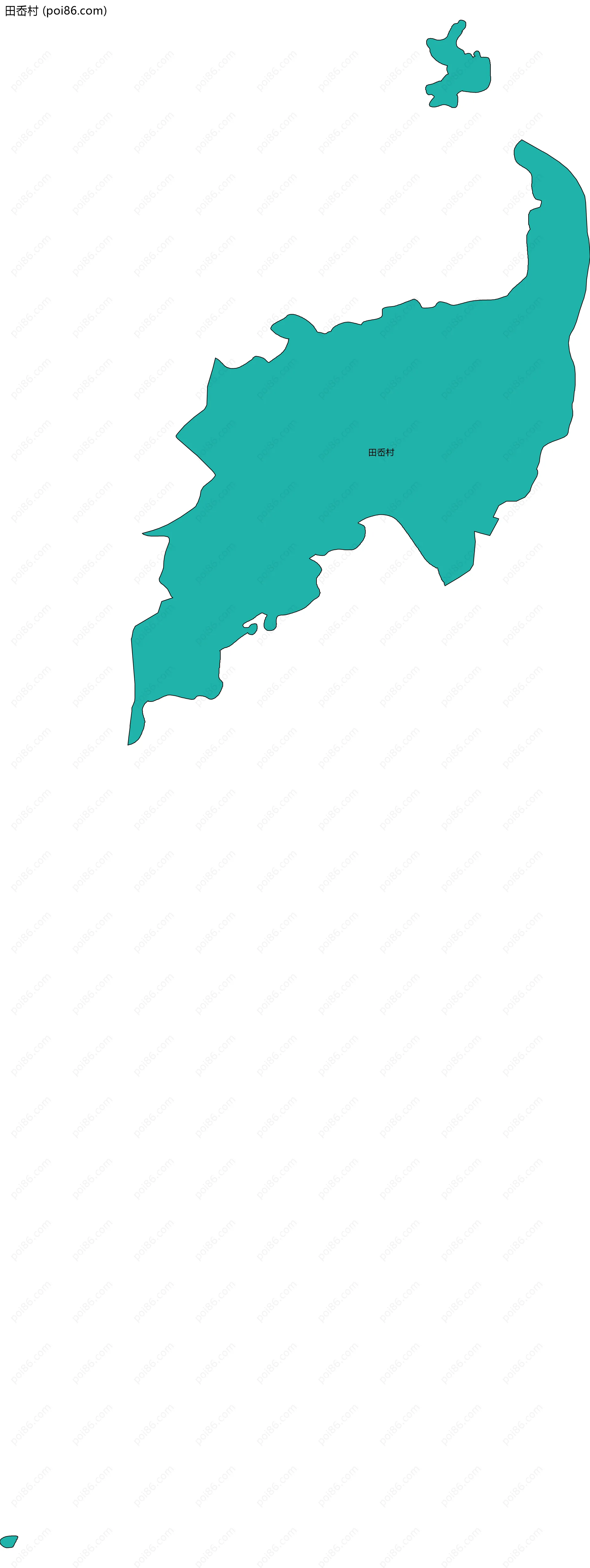 田岙村边界地图