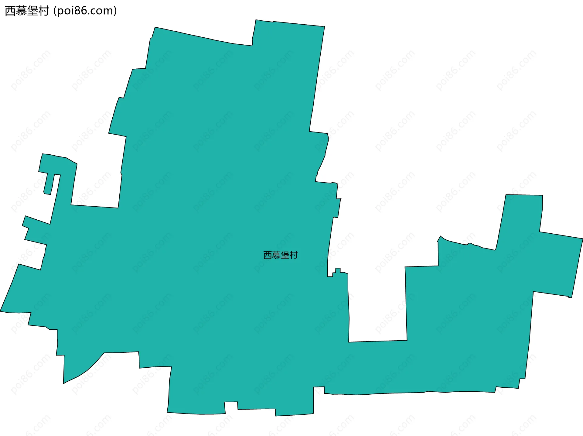 西慕堡村边界地图
