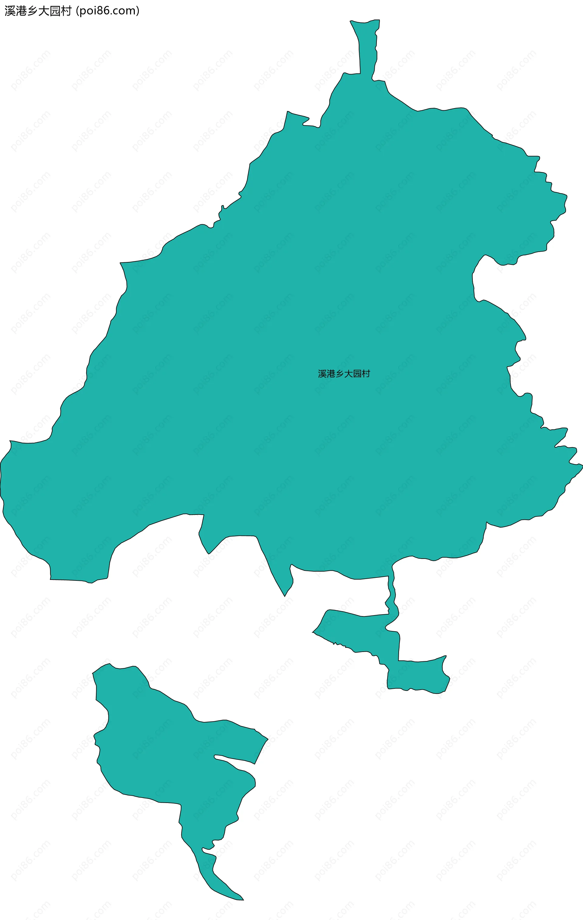 溪港乡大园村边界地图