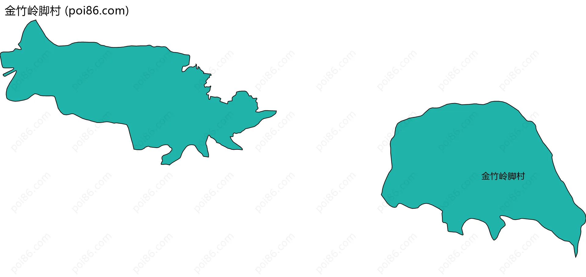 金竹岭脚村边界地图