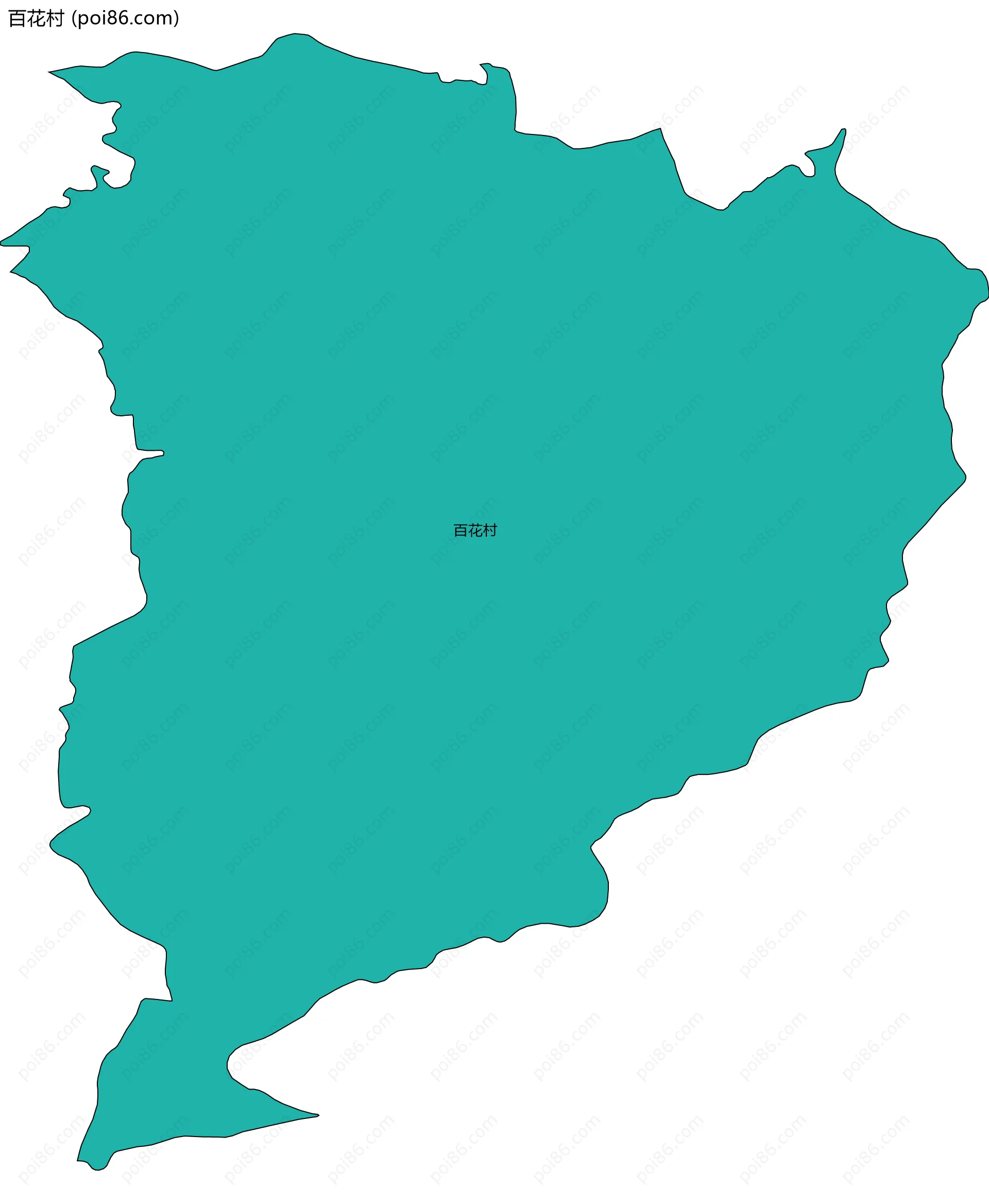 百花村边界地图