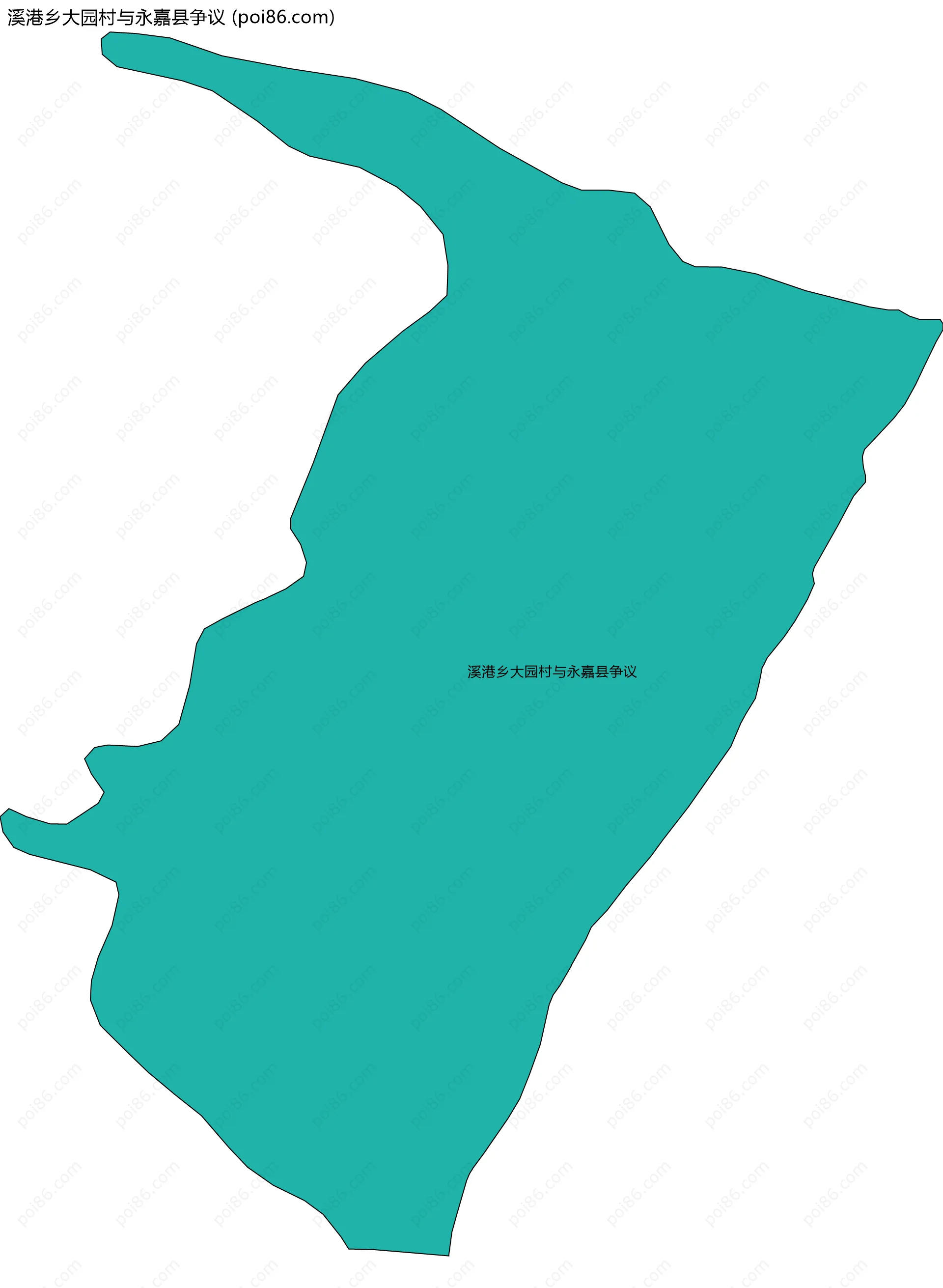 溪港乡大园村与永嘉县争议边界地图