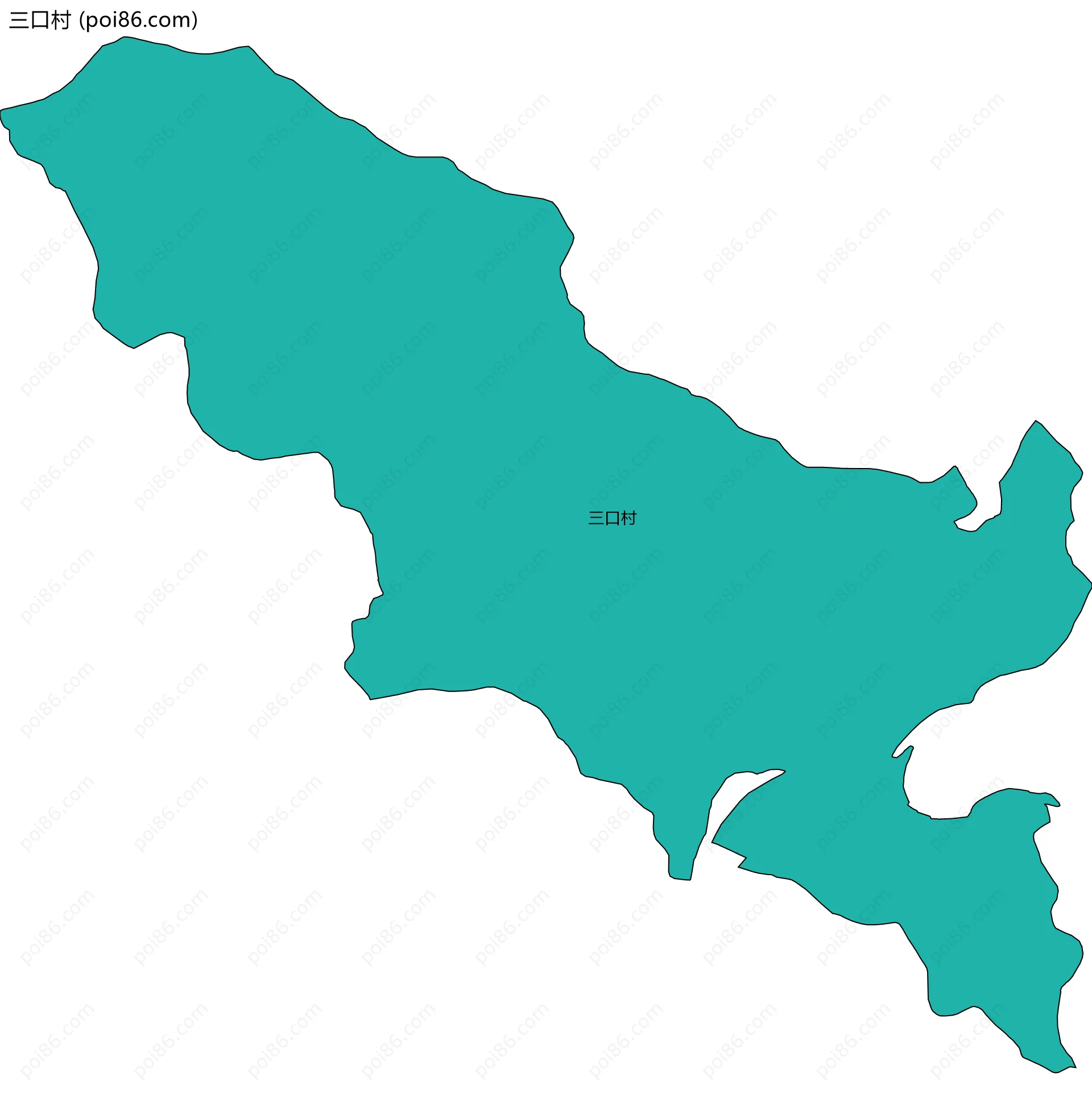 三口村边界地图