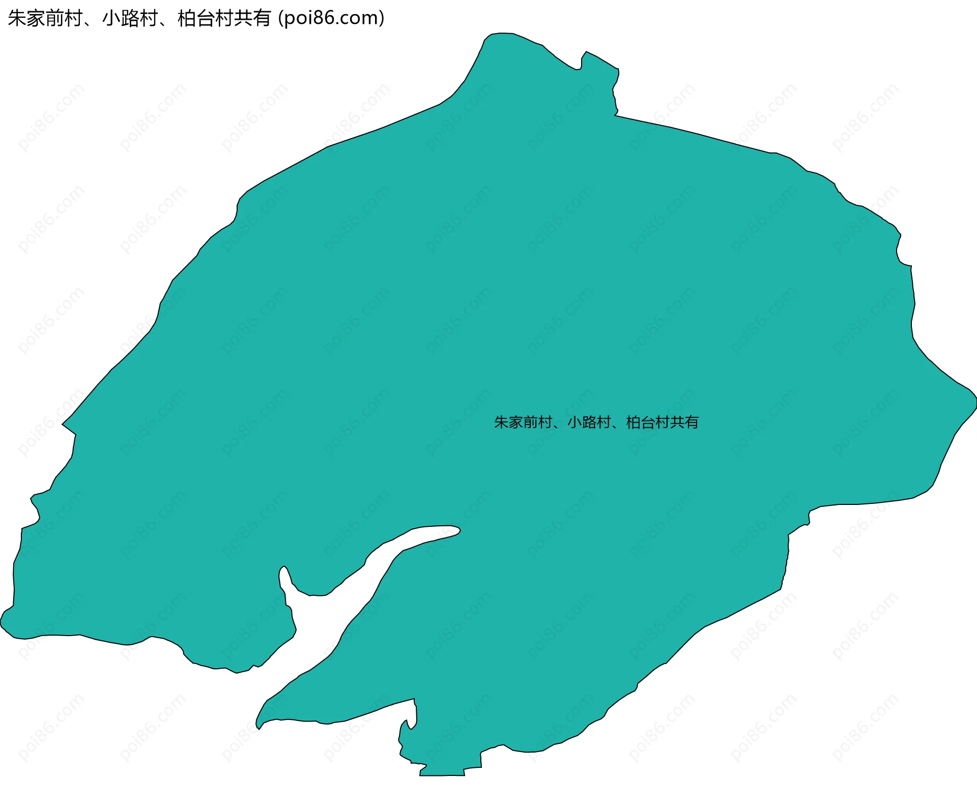 朱家前村、小路村、柏台村共有边界地图