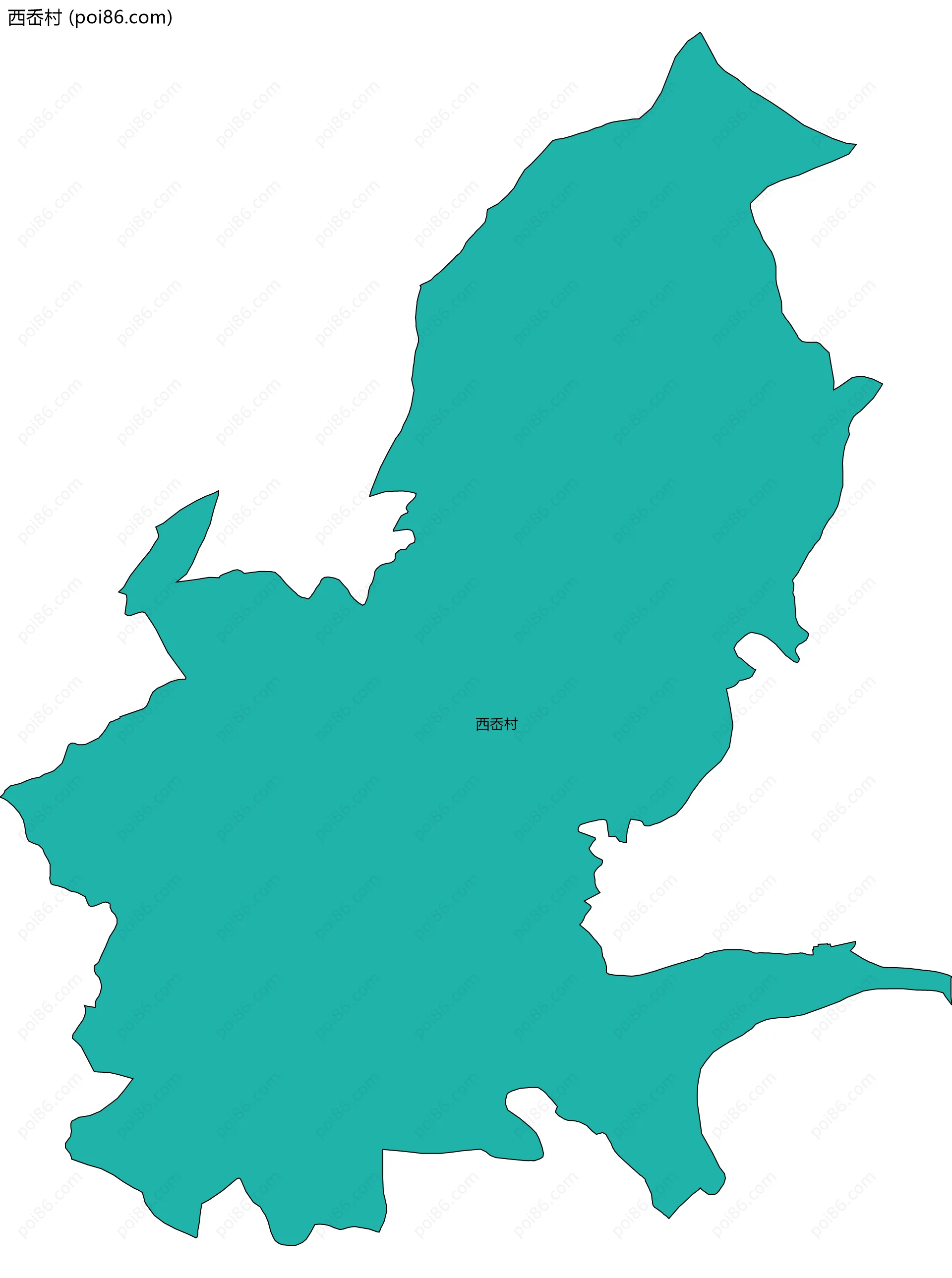 西岙村边界地图