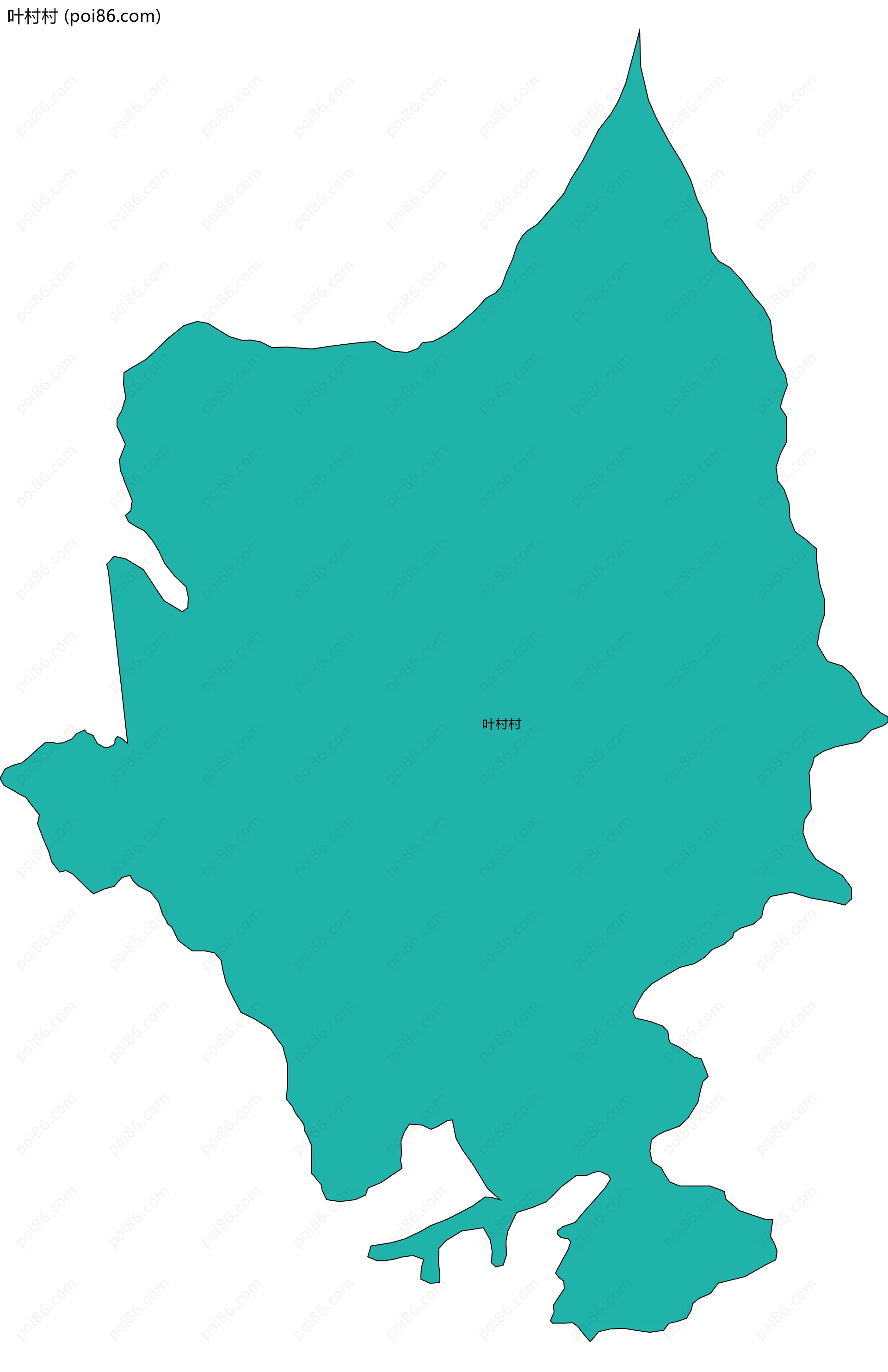 叶村村边界地图