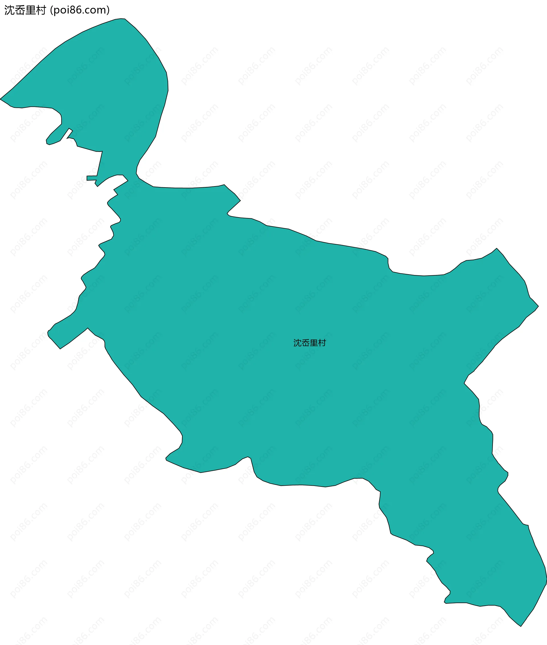 沈岙里村边界地图