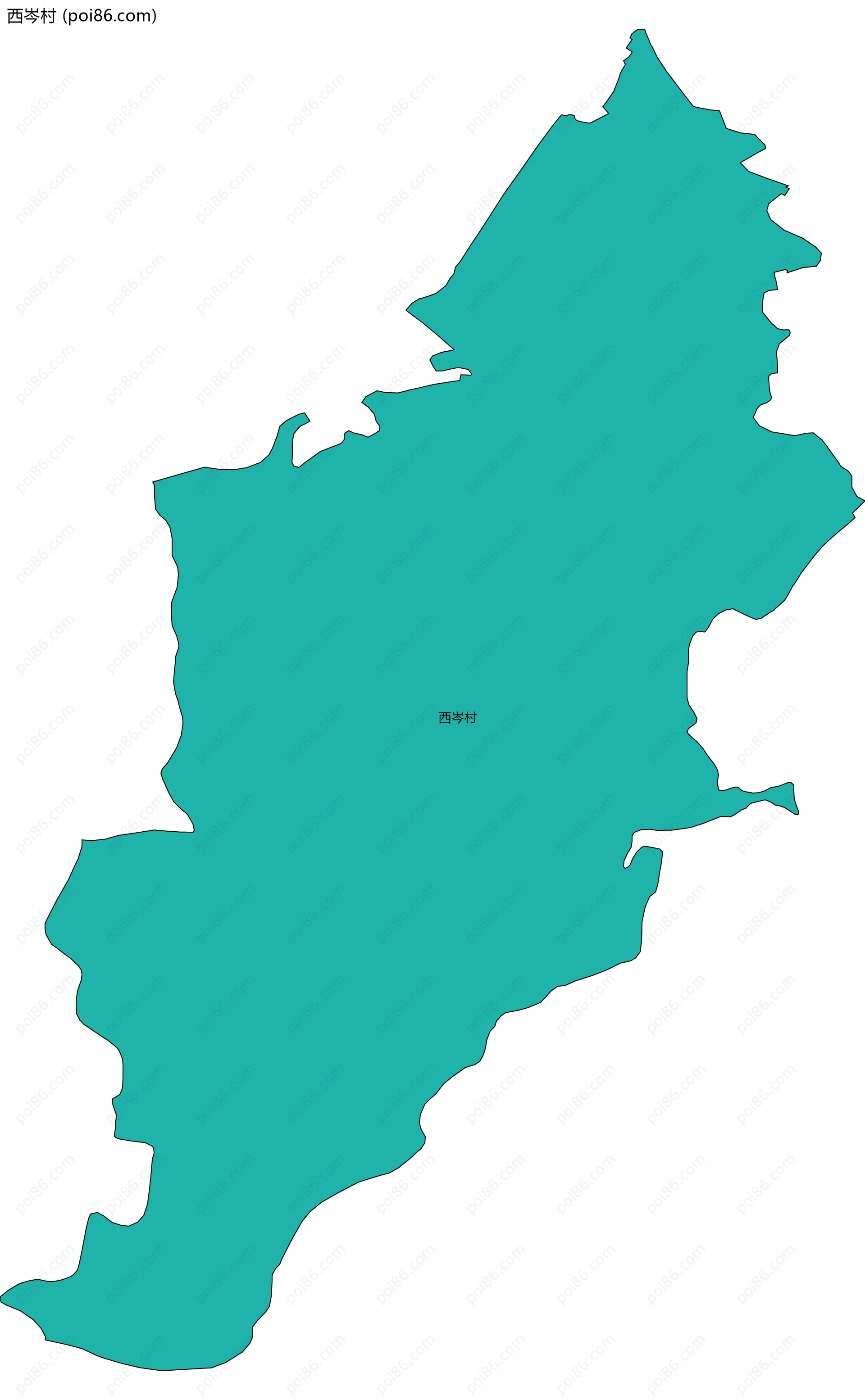 西岑村边界地图