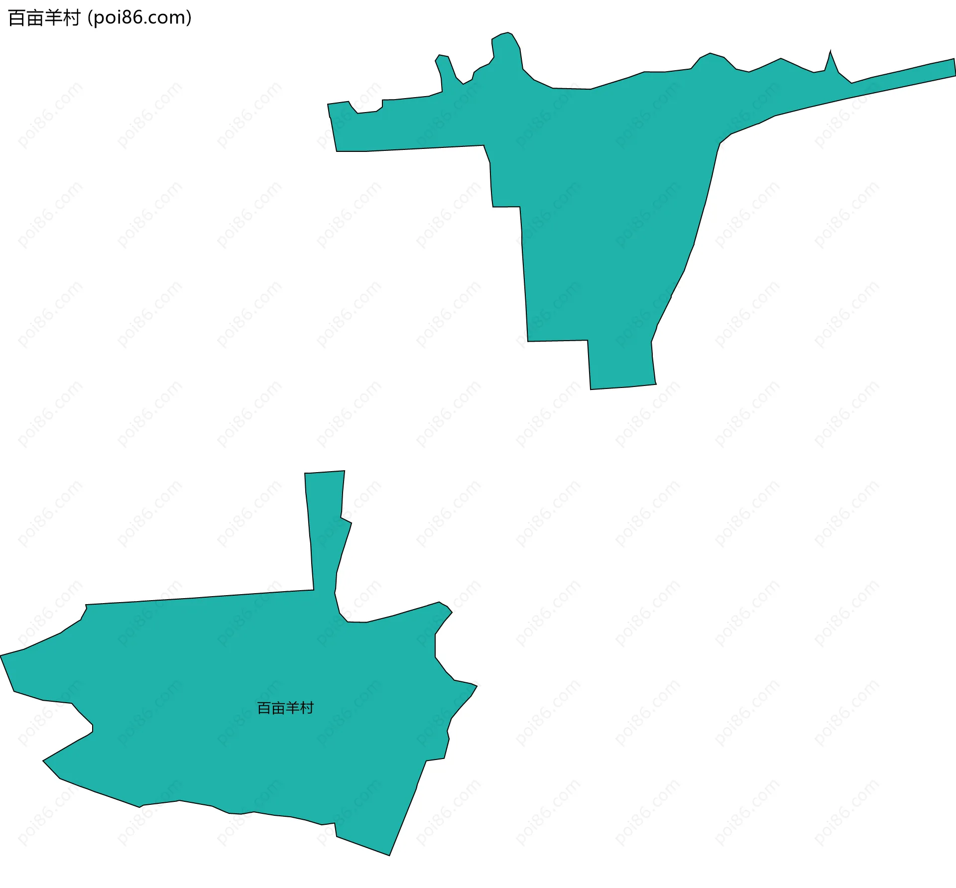 百亩羊村边界地图