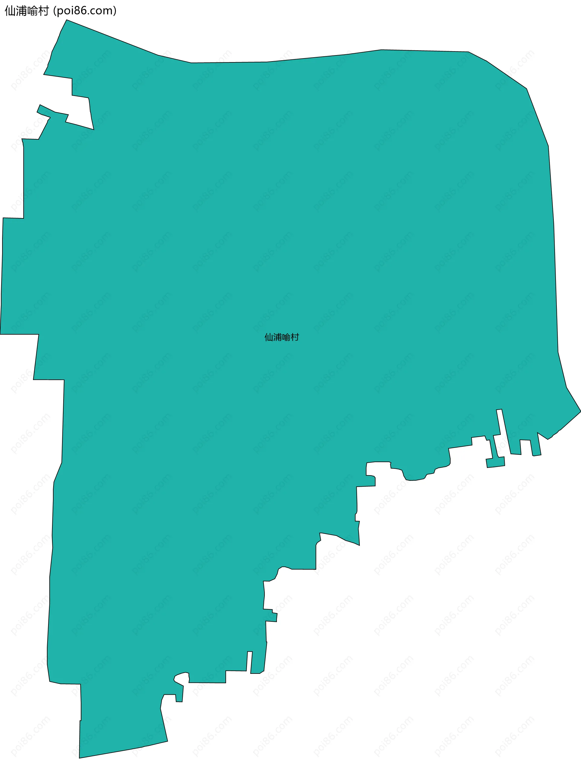 仙浦喻村边界地图