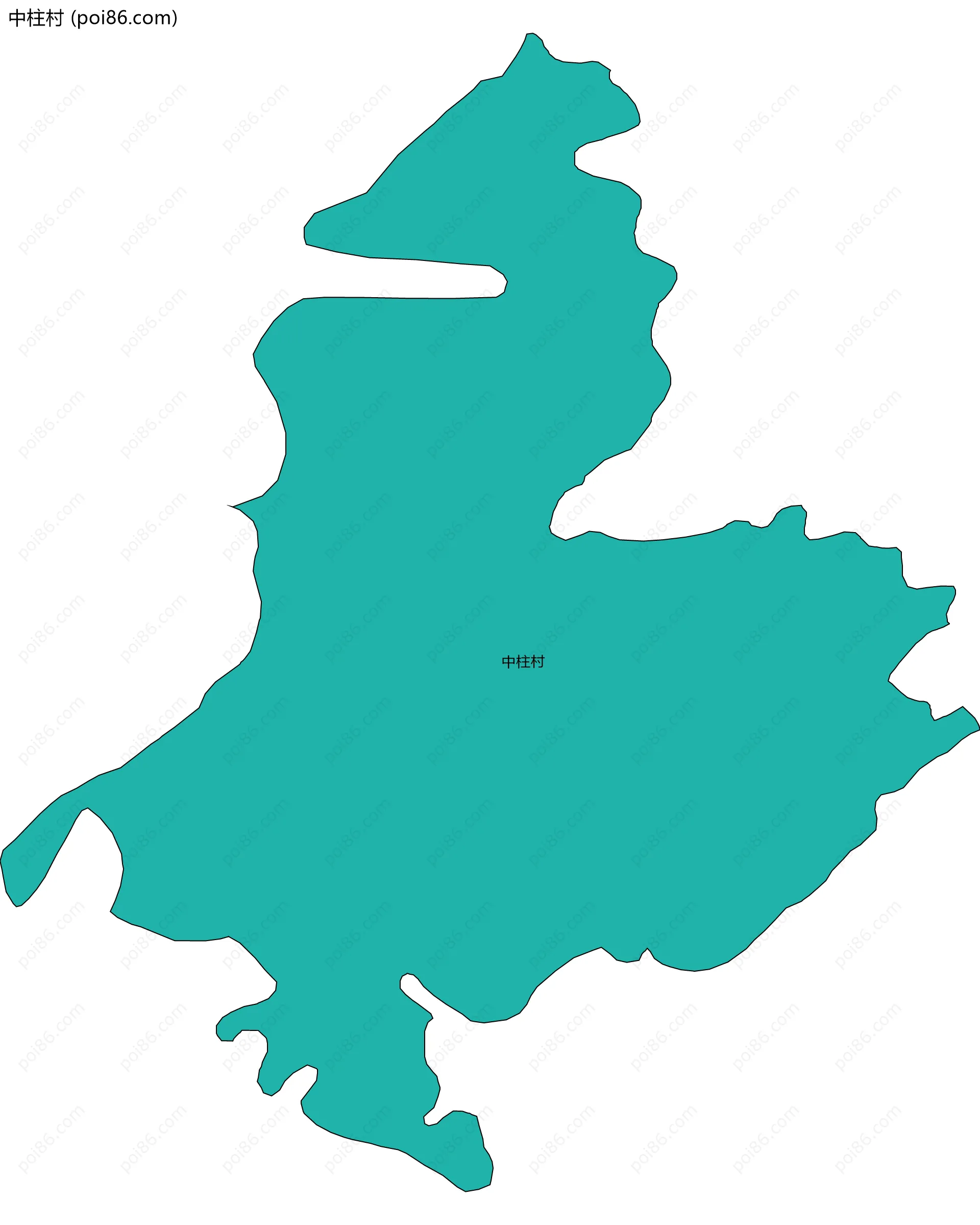 中柱村边界地图