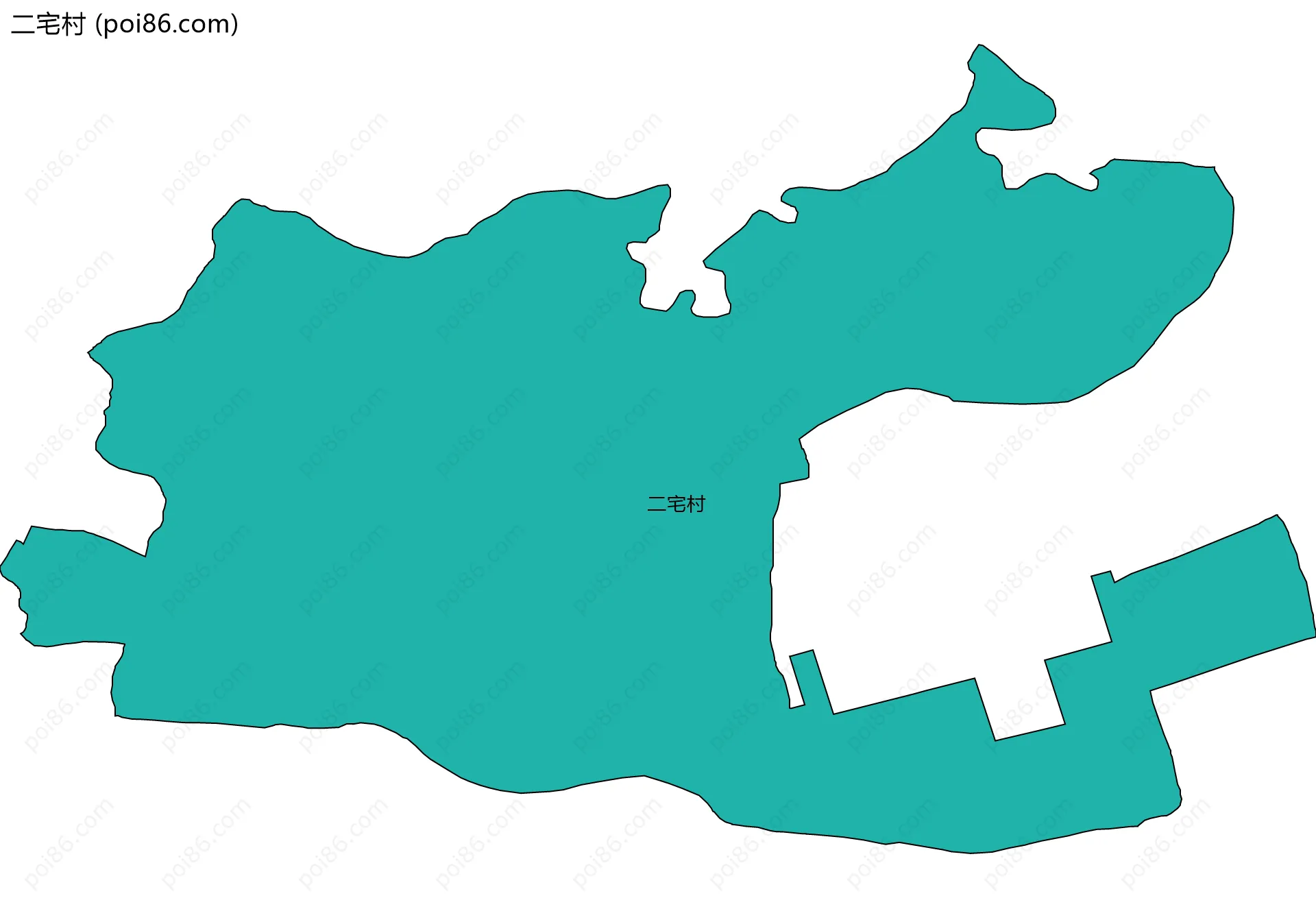 二宅村边界地图