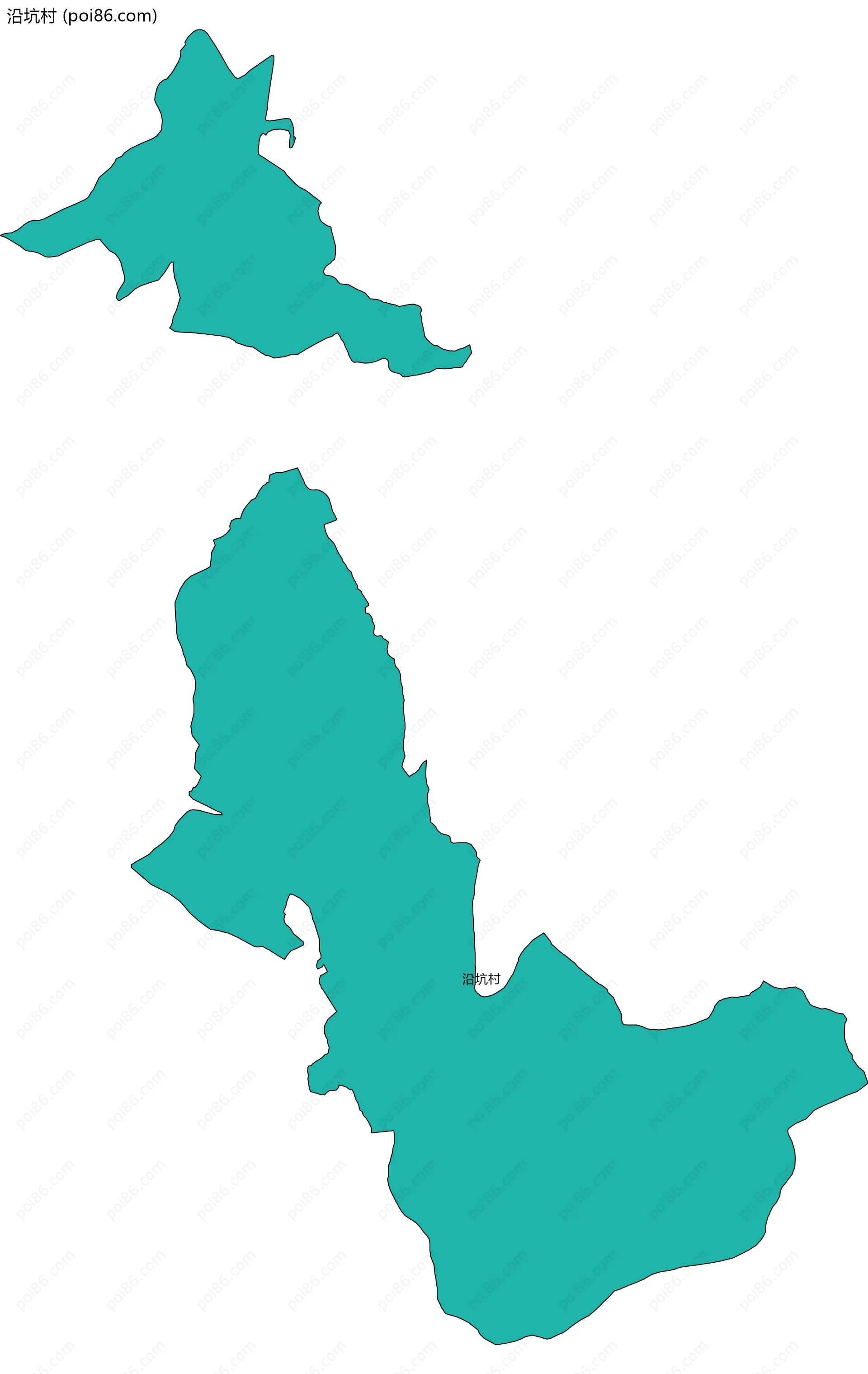 沿坑村边界地图