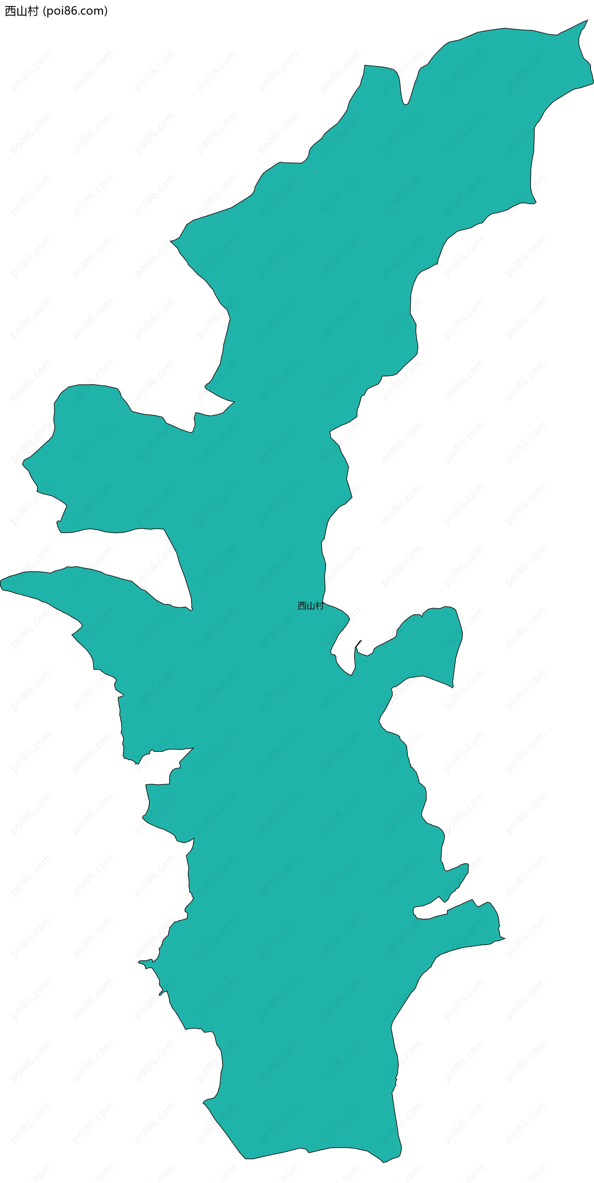 西山村边界地图