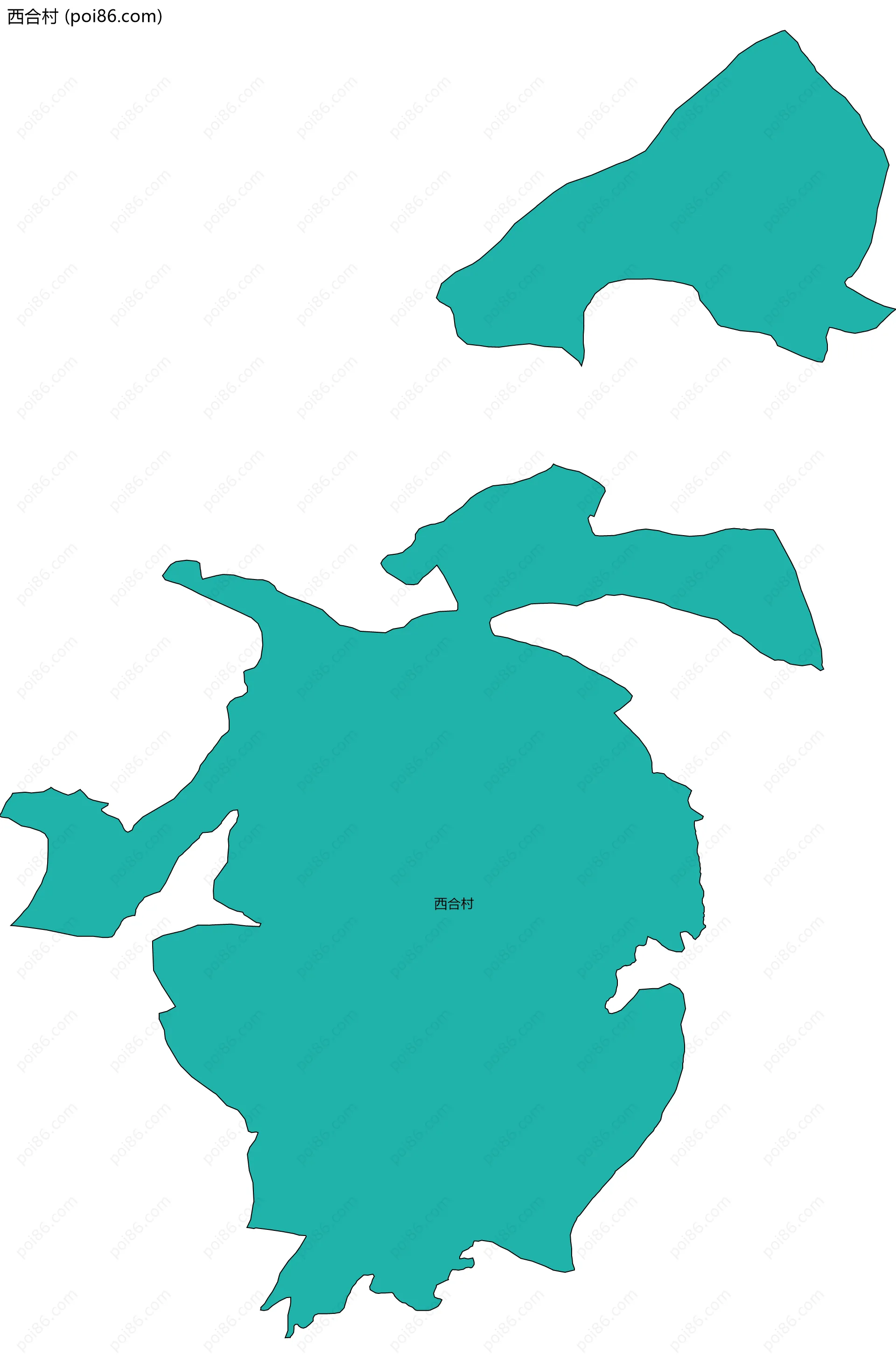 西合村边界地图