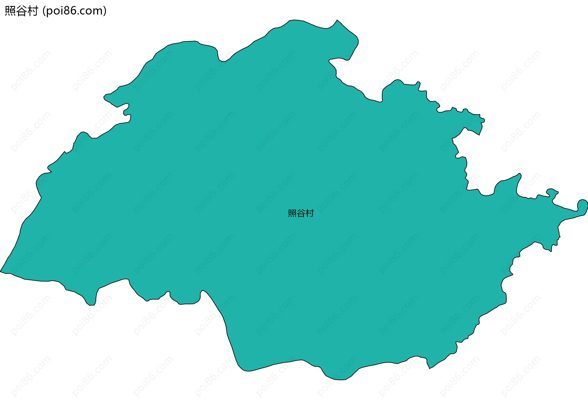 照谷村边界地图