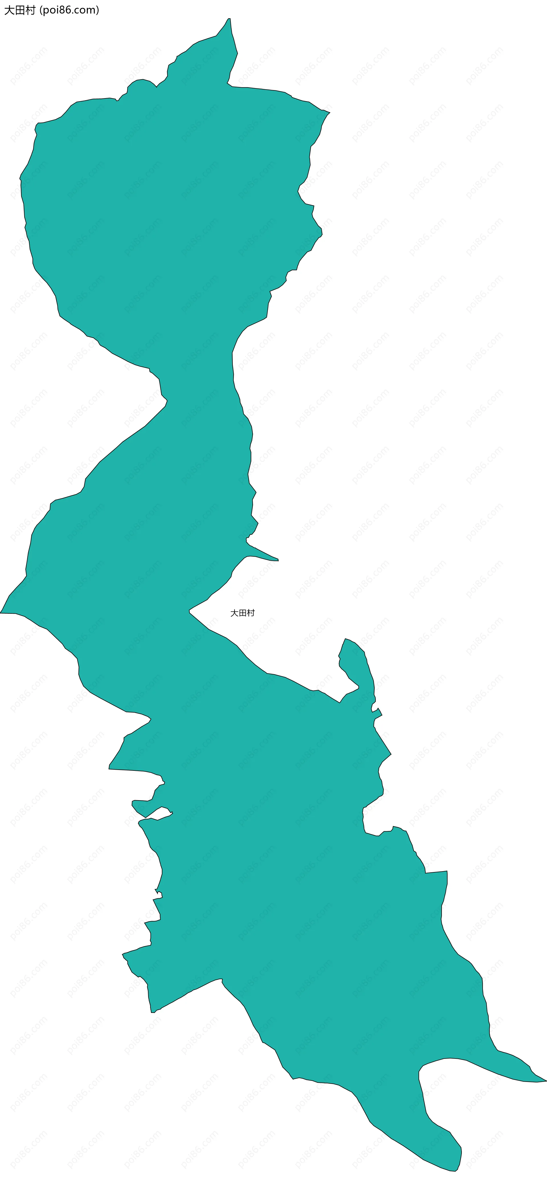 大田村边界地图