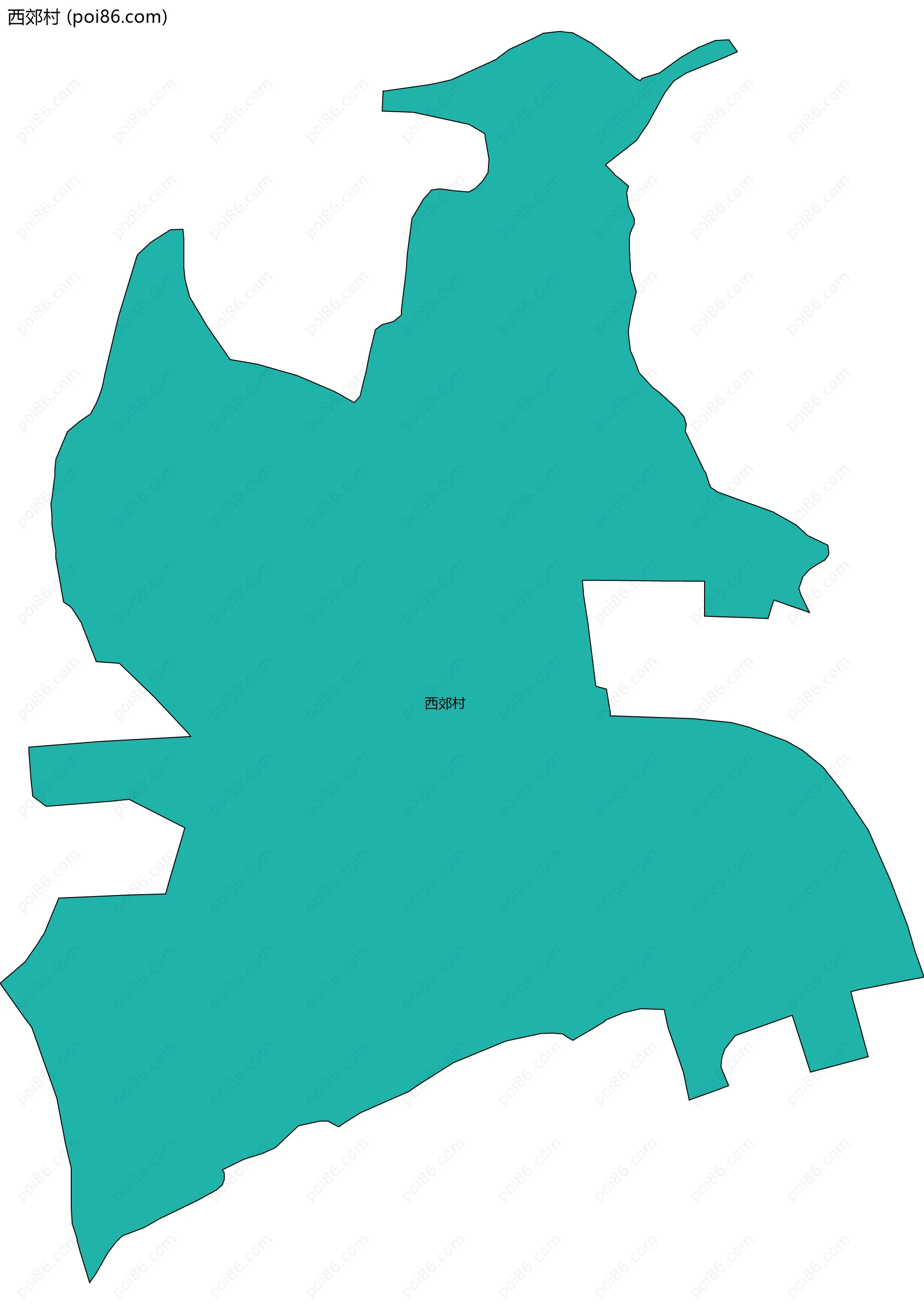 西郊村边界地图