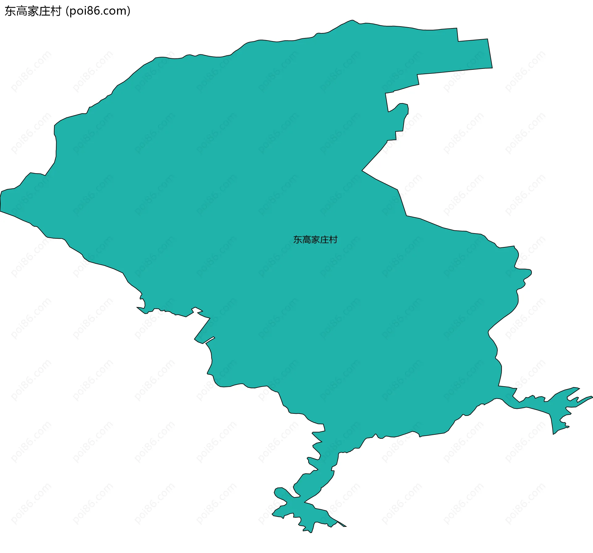东高家庄村边界地图