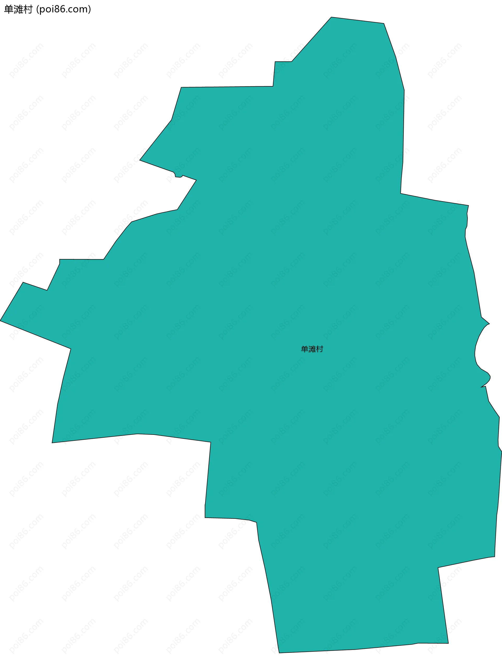 单滩村边界地图