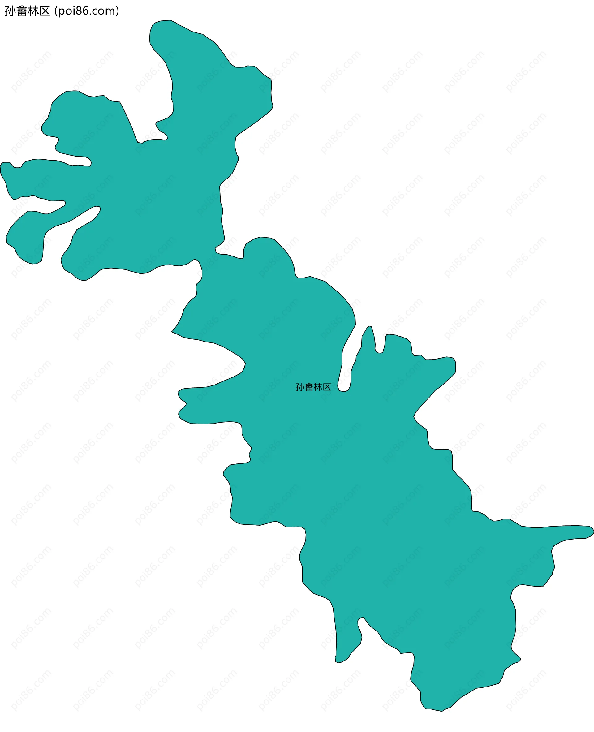 孙畲林区边界地图