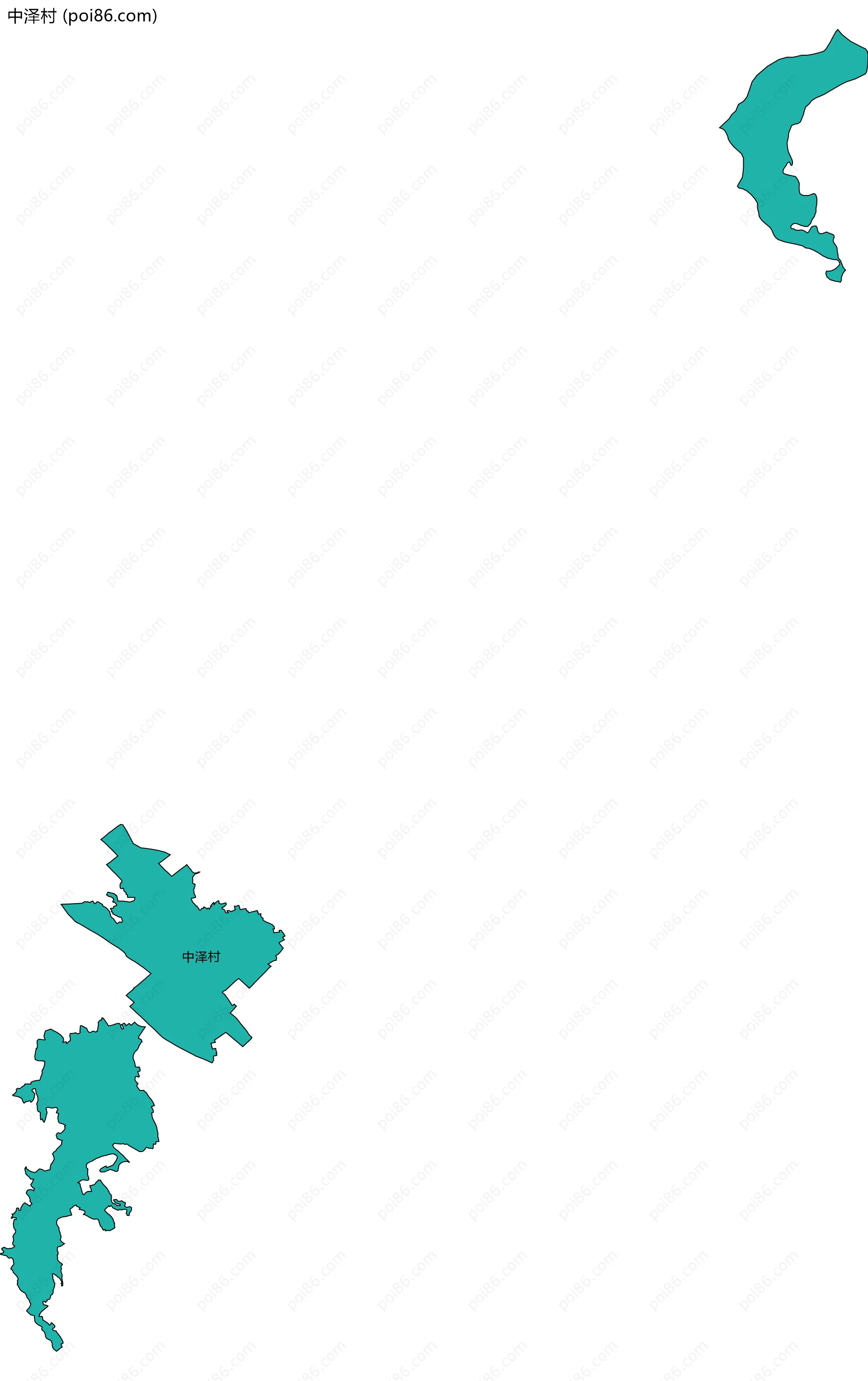 中泽村边界地图