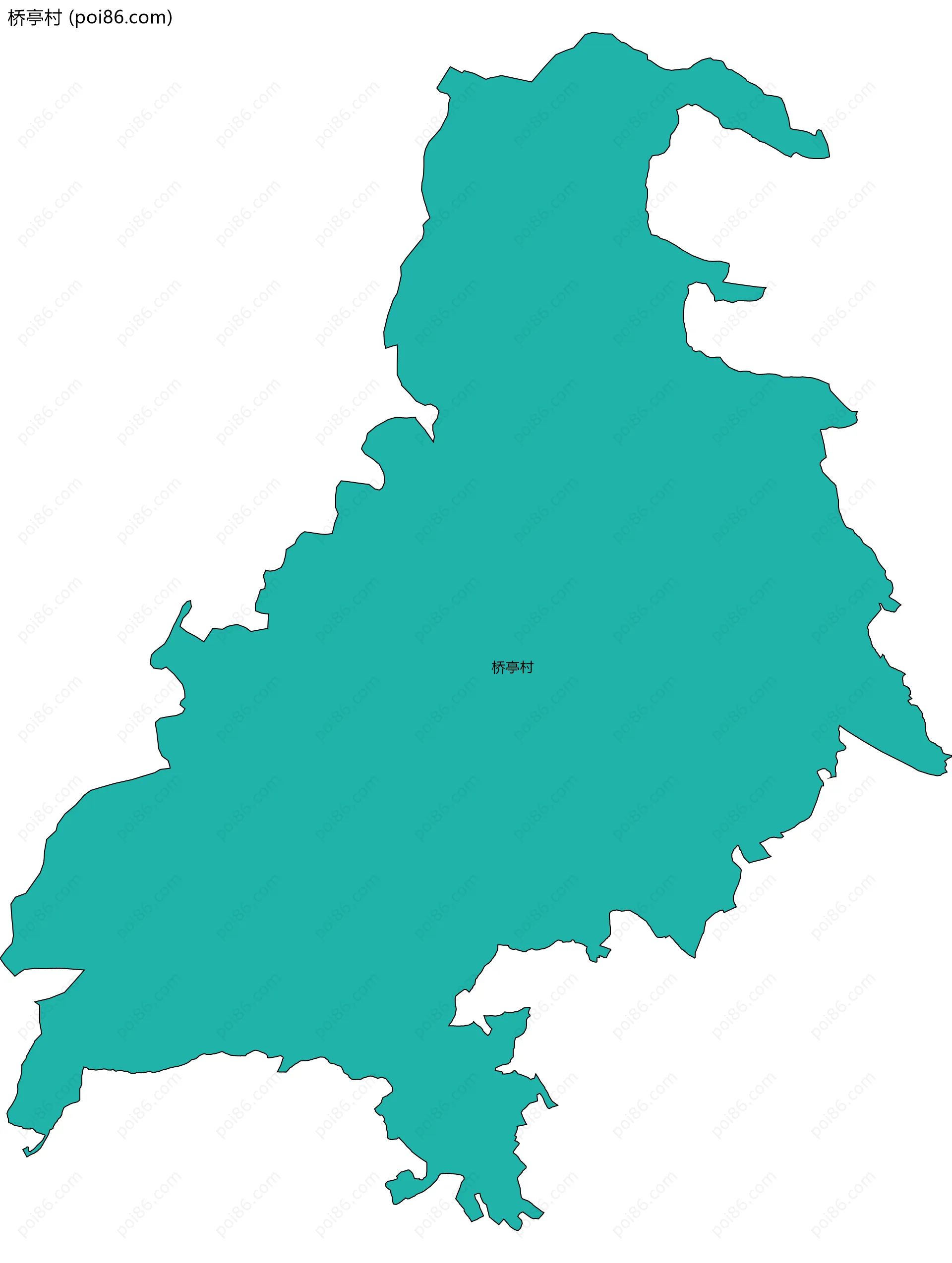 桥亭村边界地图