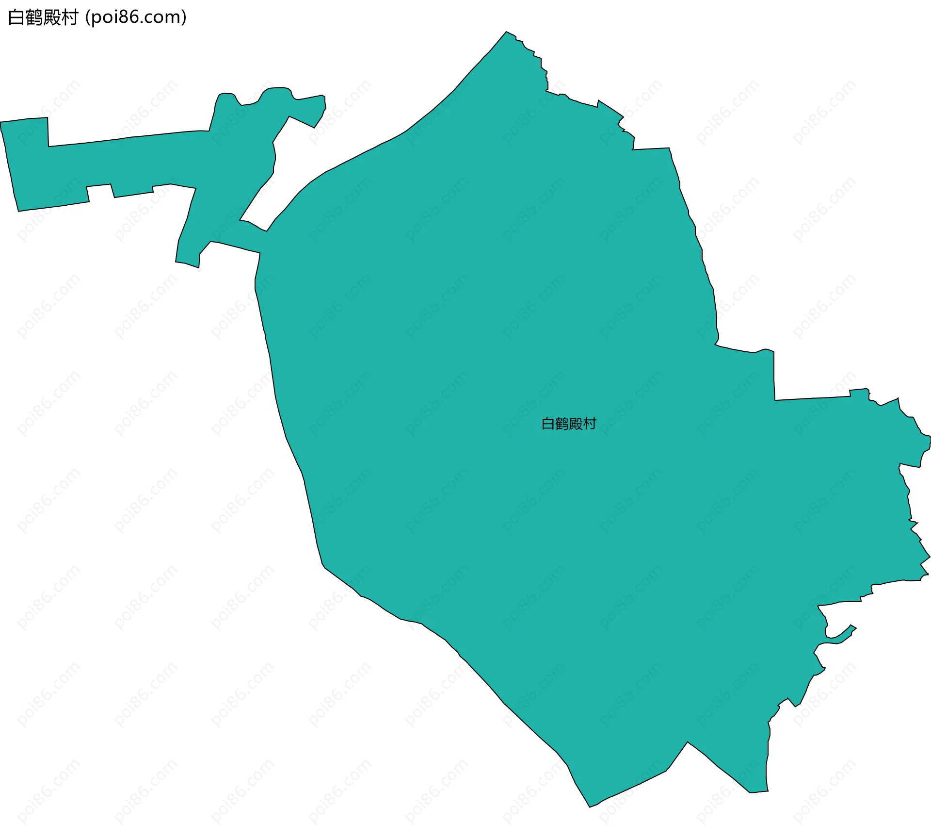 白鹤殿村边界地图
