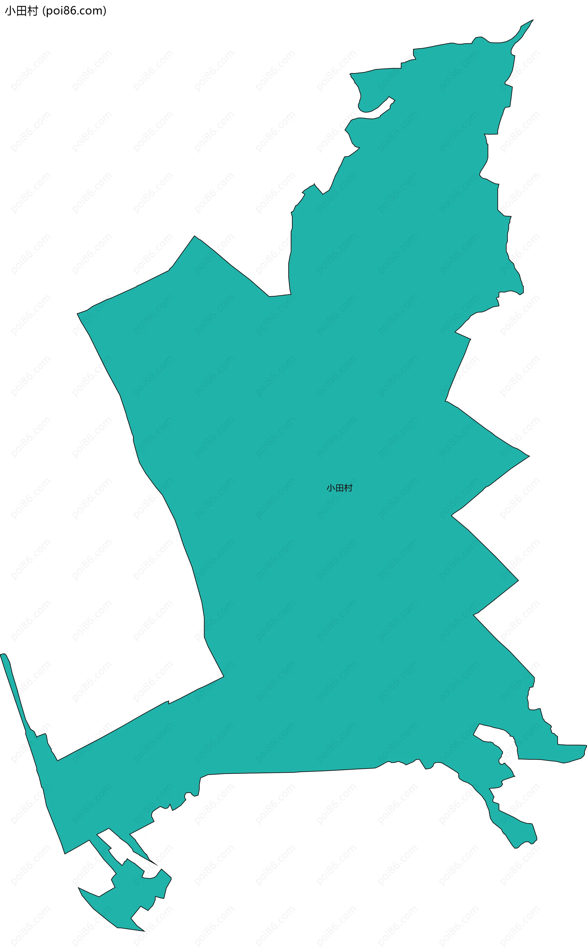 小田村边界地图