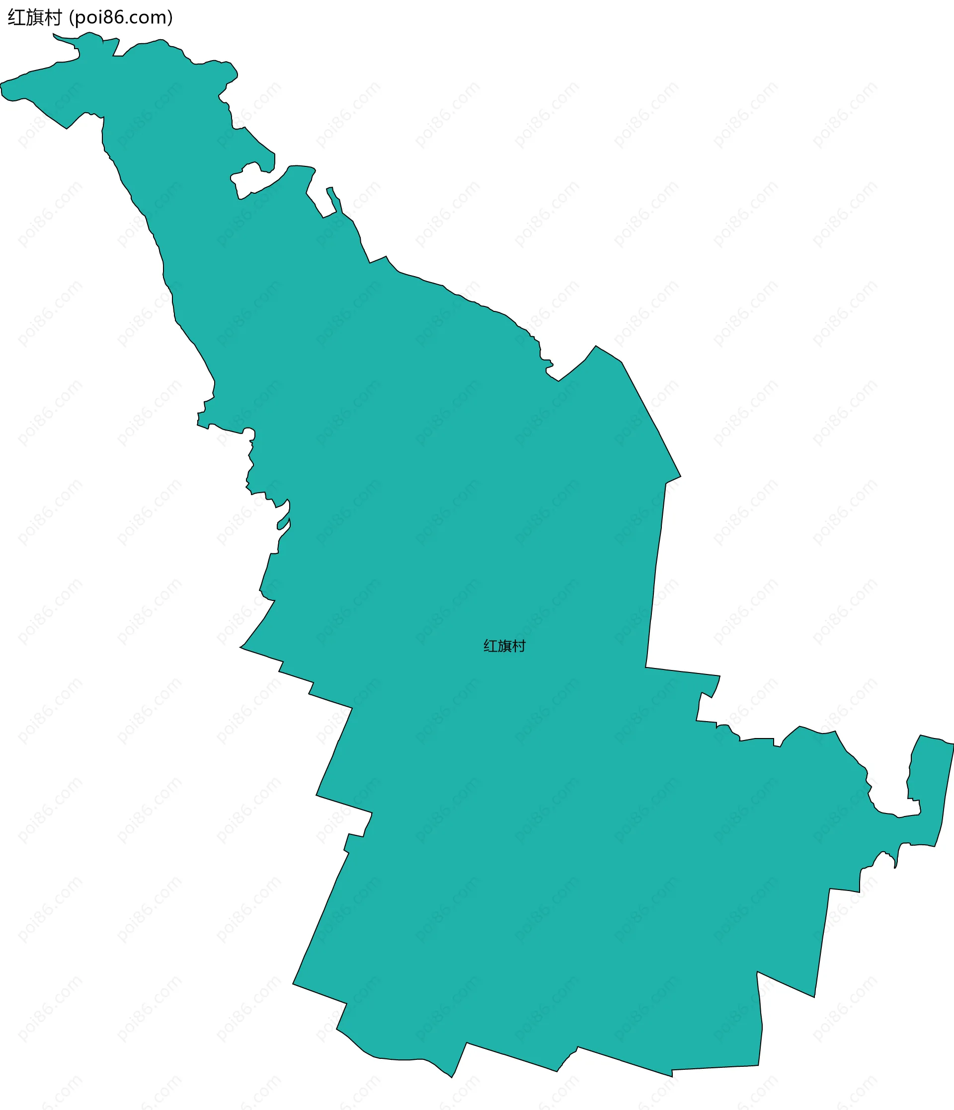 红旗村边界地图