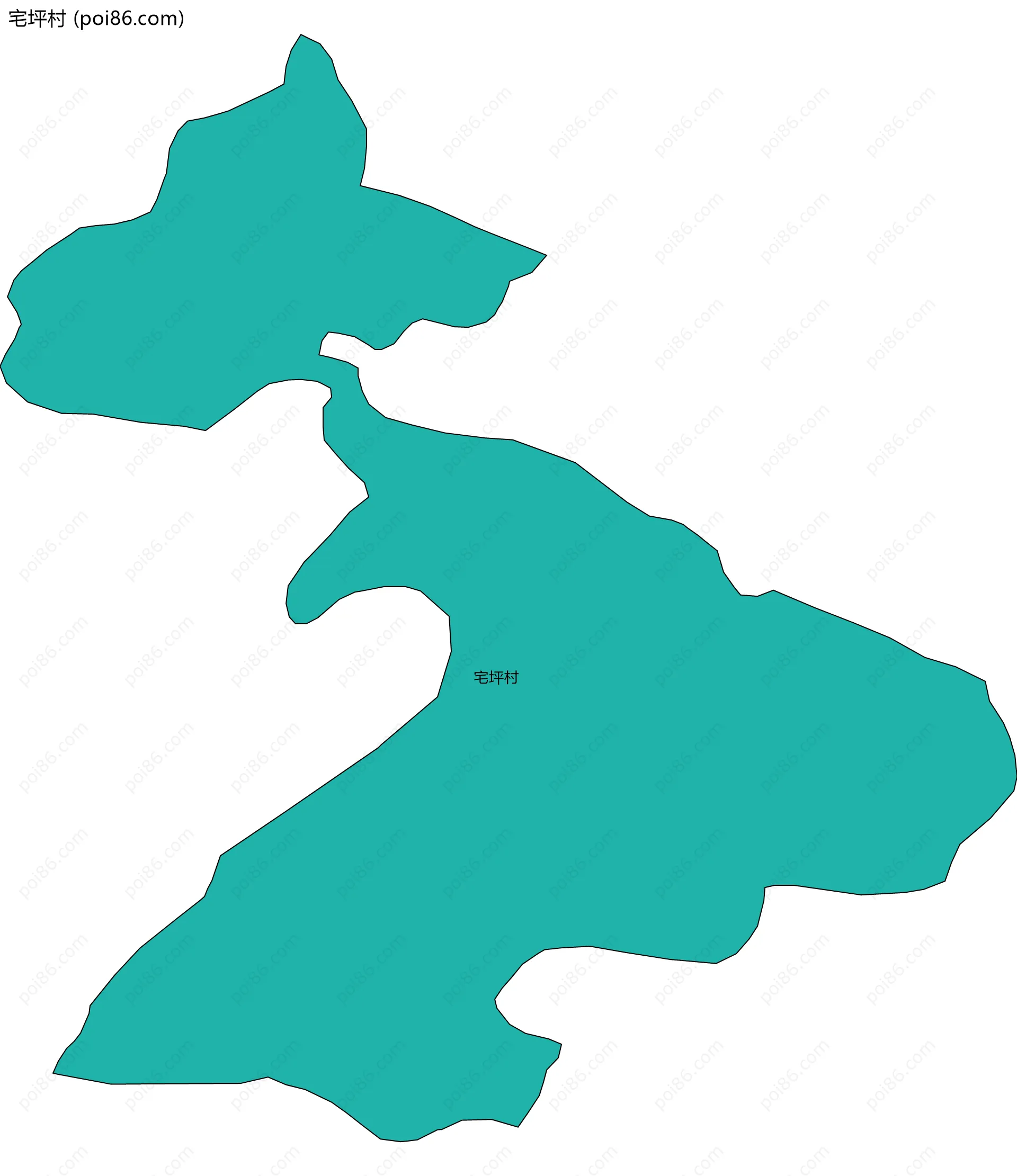 宅坪村边界地图