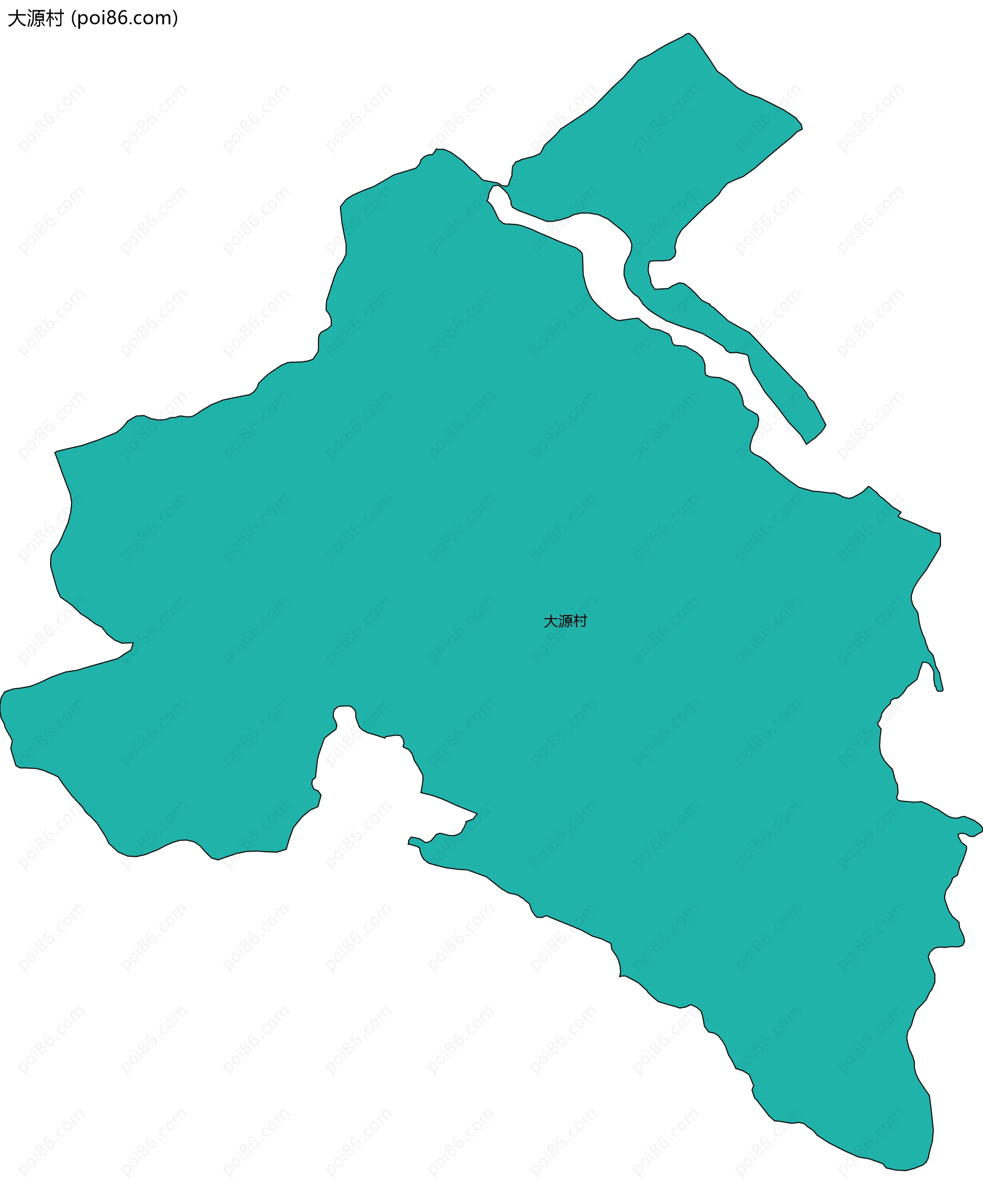 大源村边界地图