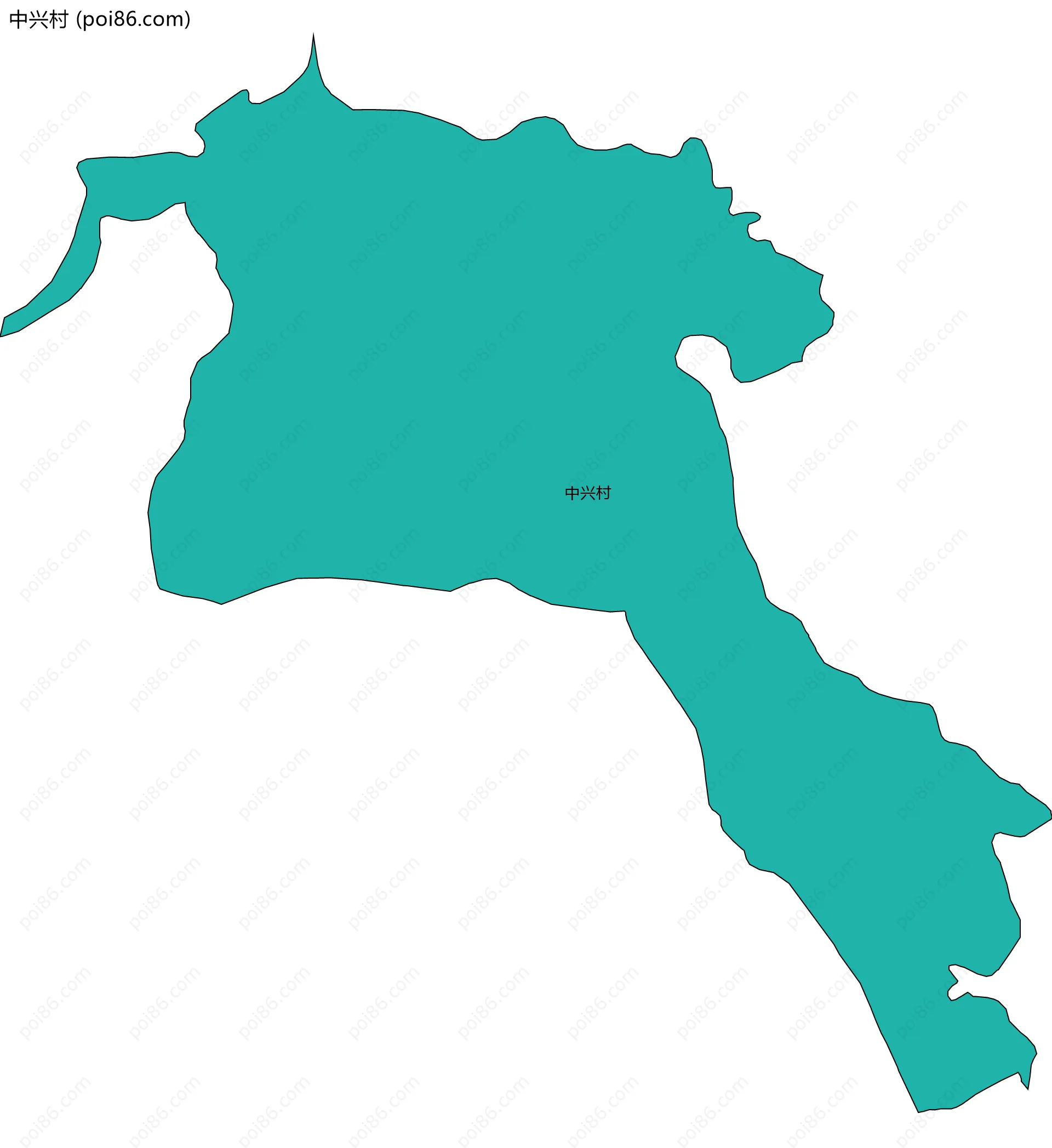 中兴村边界地图