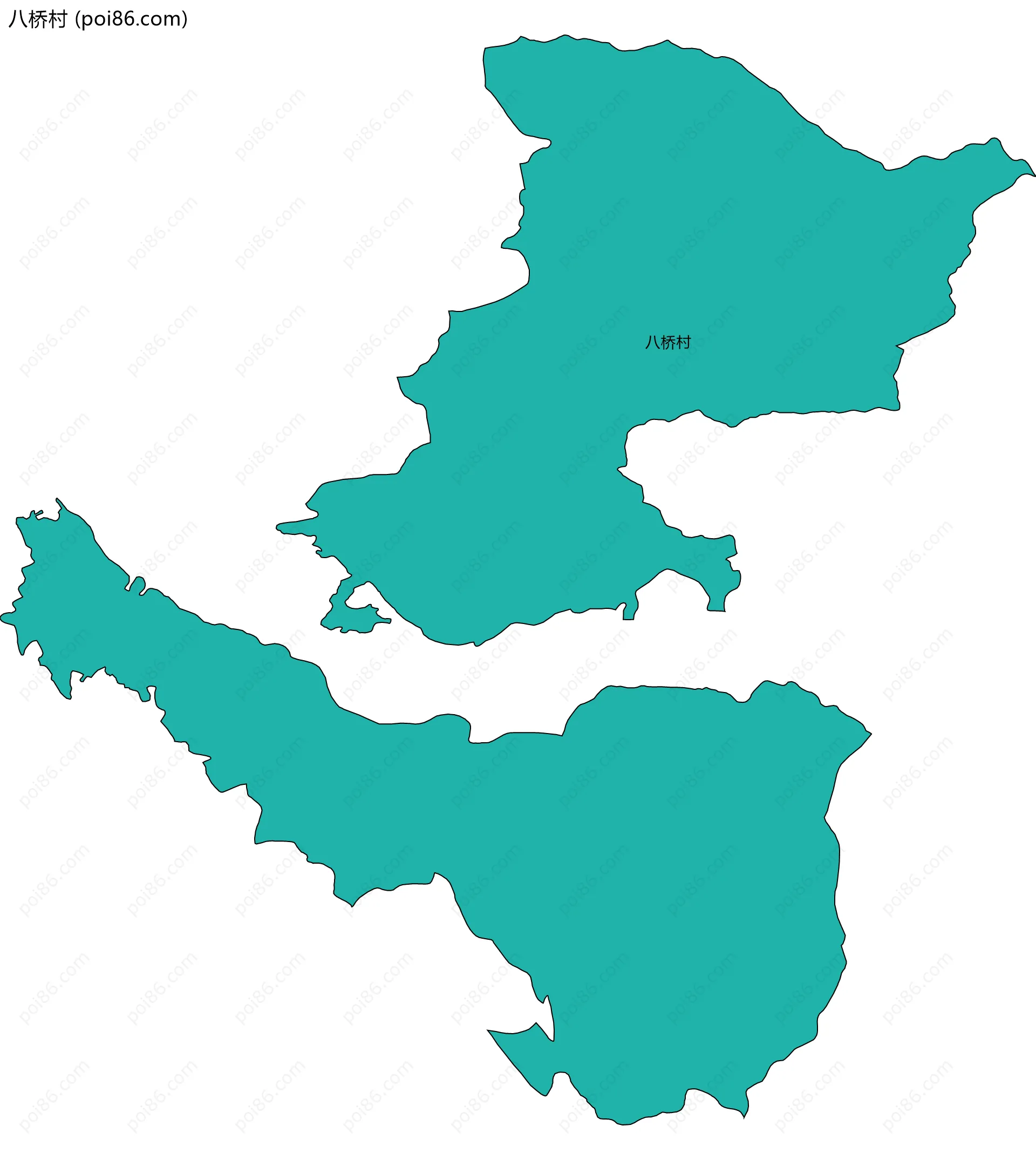 八桥村边界地图