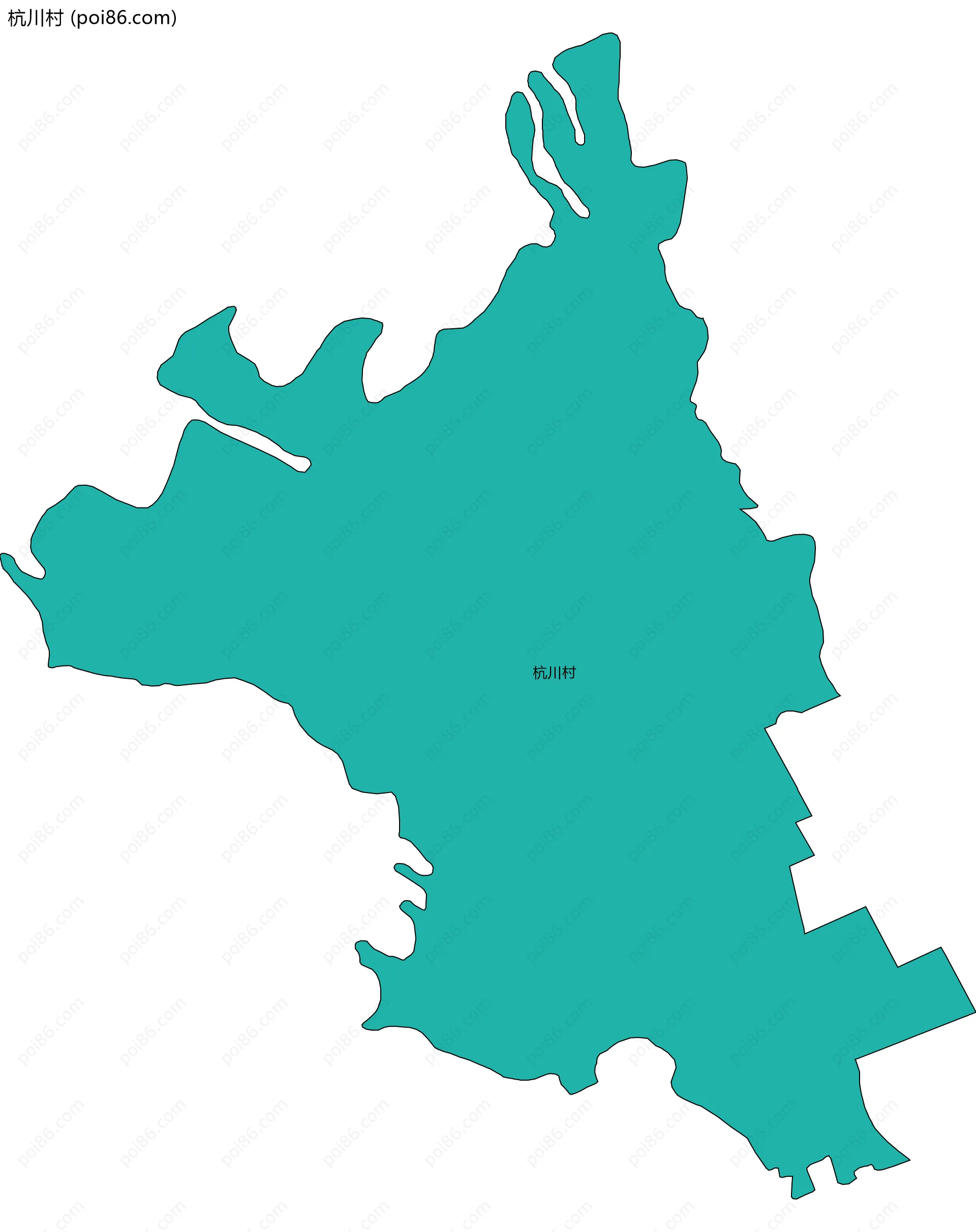 杭川村边界地图