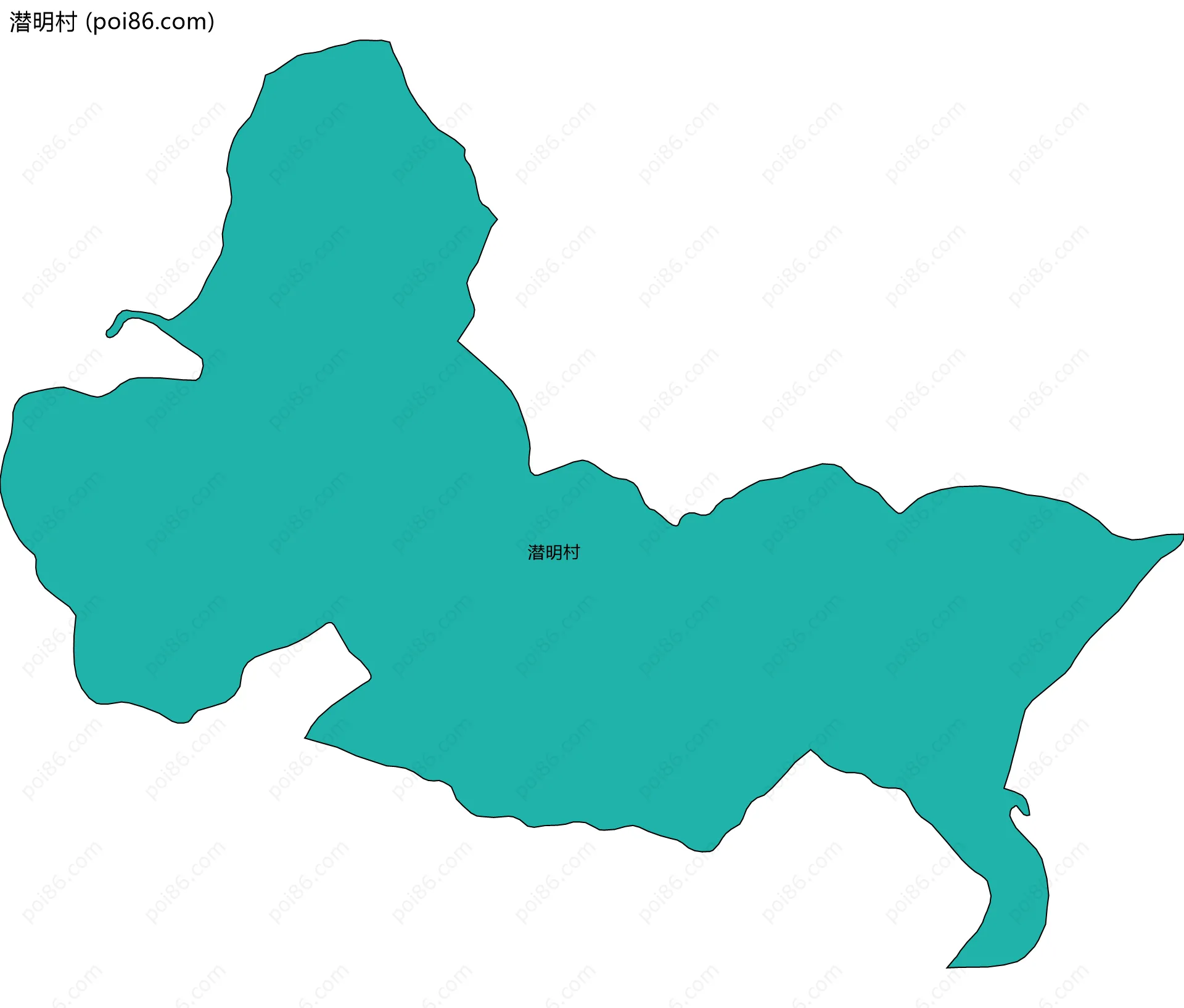 潜明村边界地图