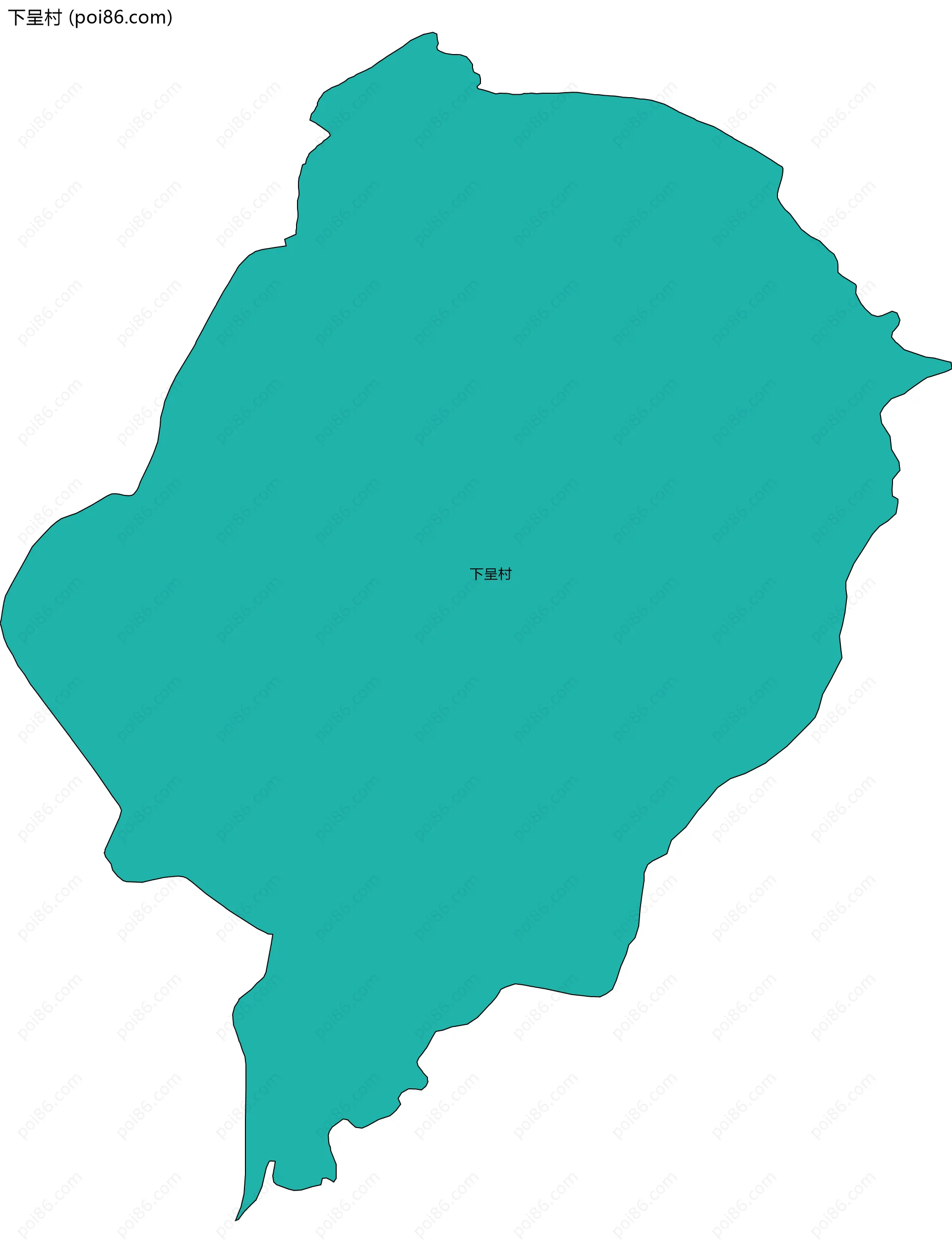 下呈村边界地图