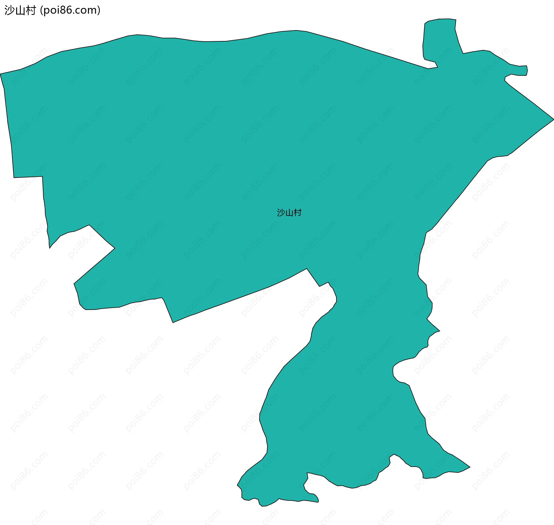 沙山村边界地图