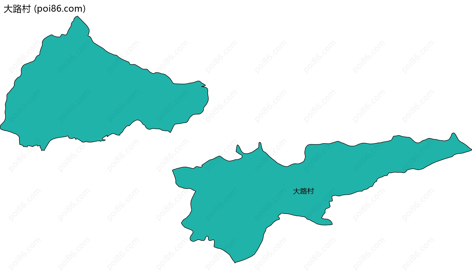 大路村边界地图