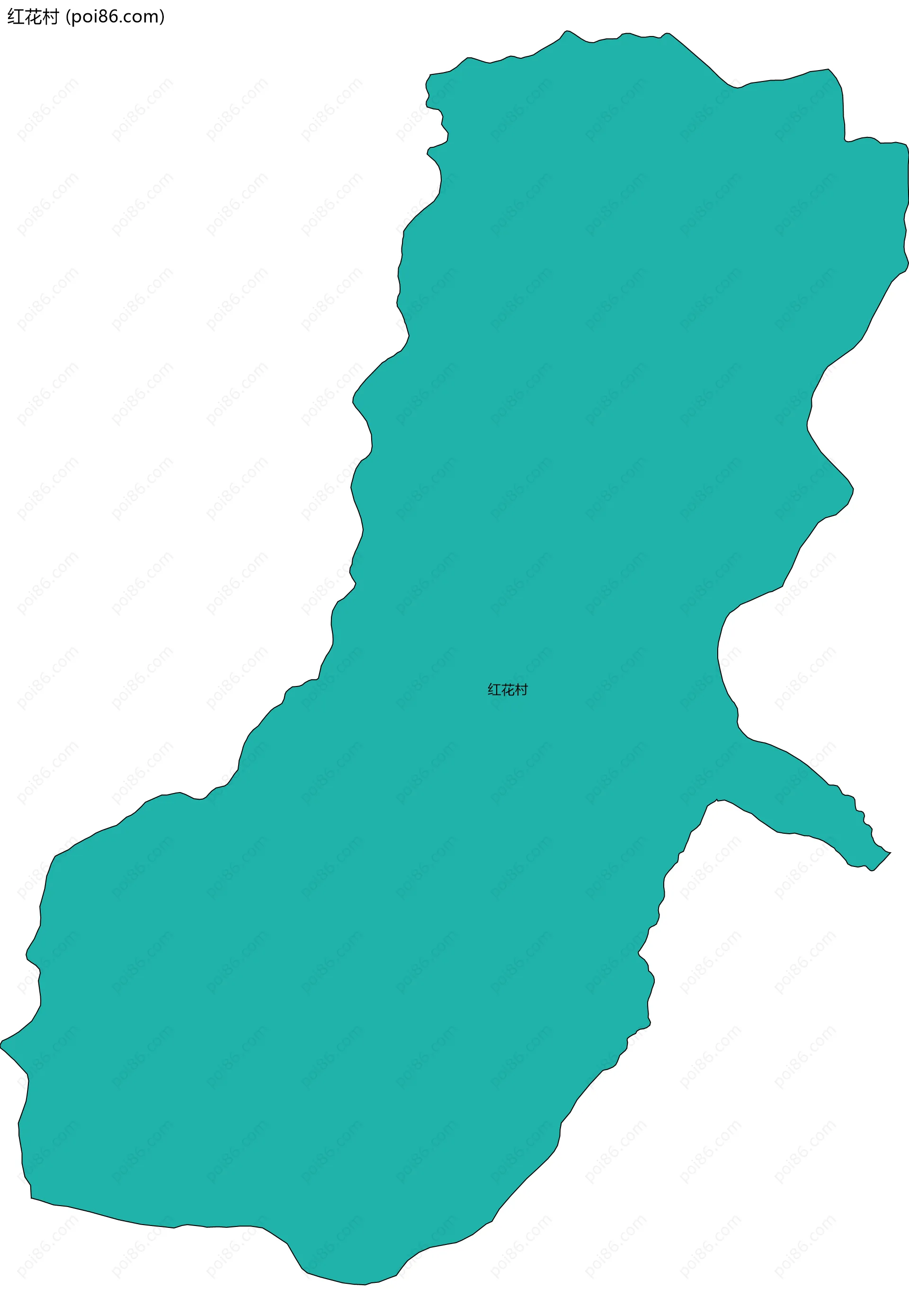 红花村边界地图
